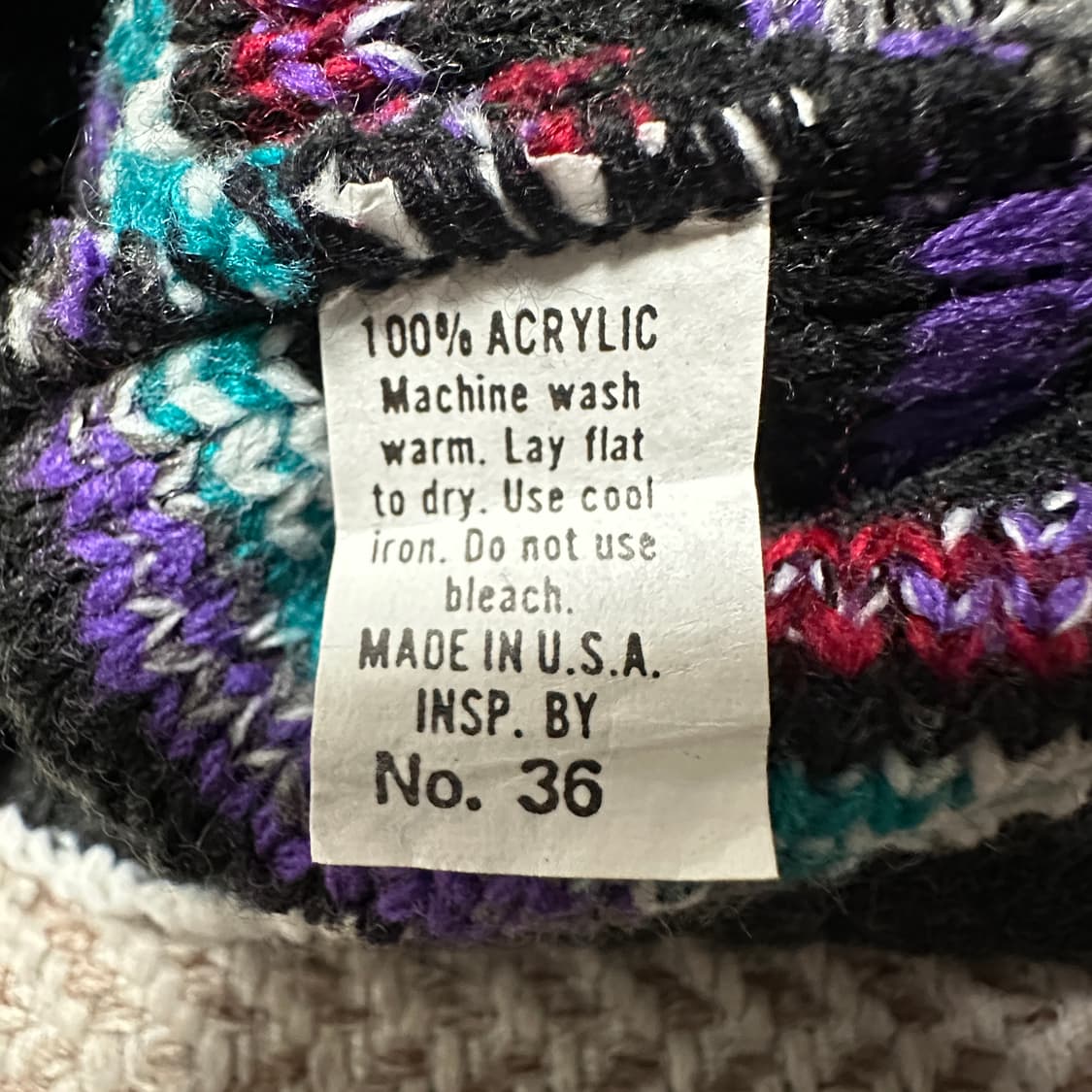 VINTAGE usa made acrylic knit sweater 상품이미지6