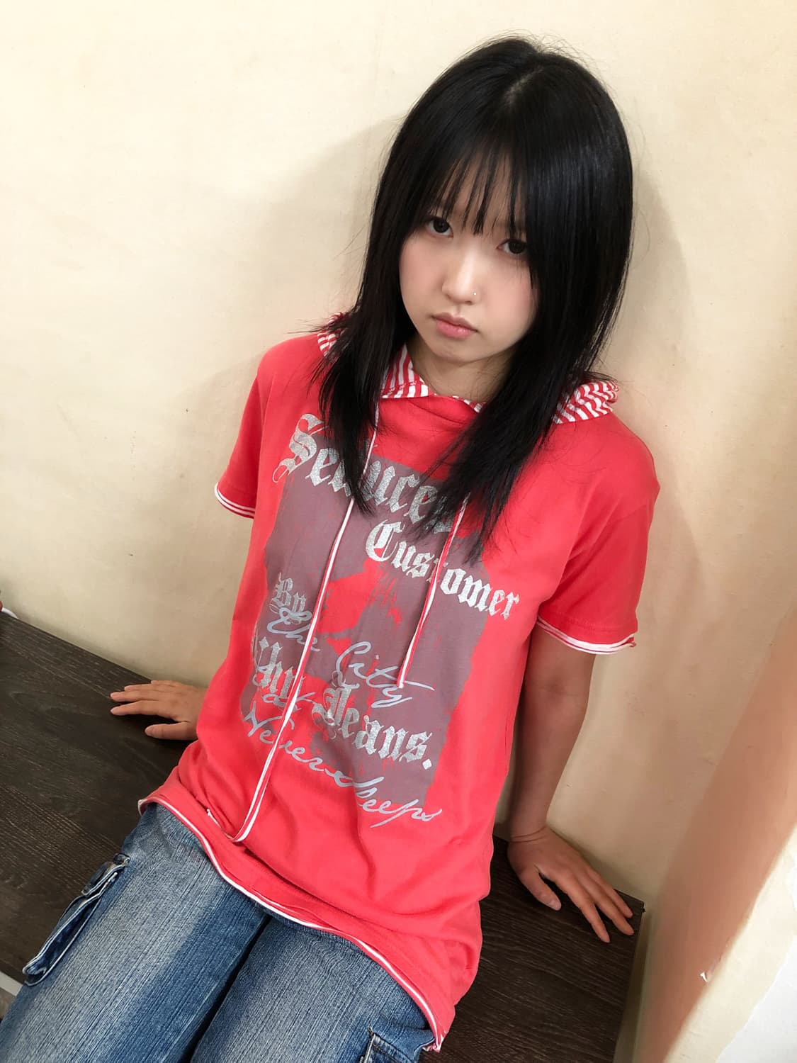 95 UNIONBAY 유니온베이 후드 반팔 티셔츠 상품이미지1