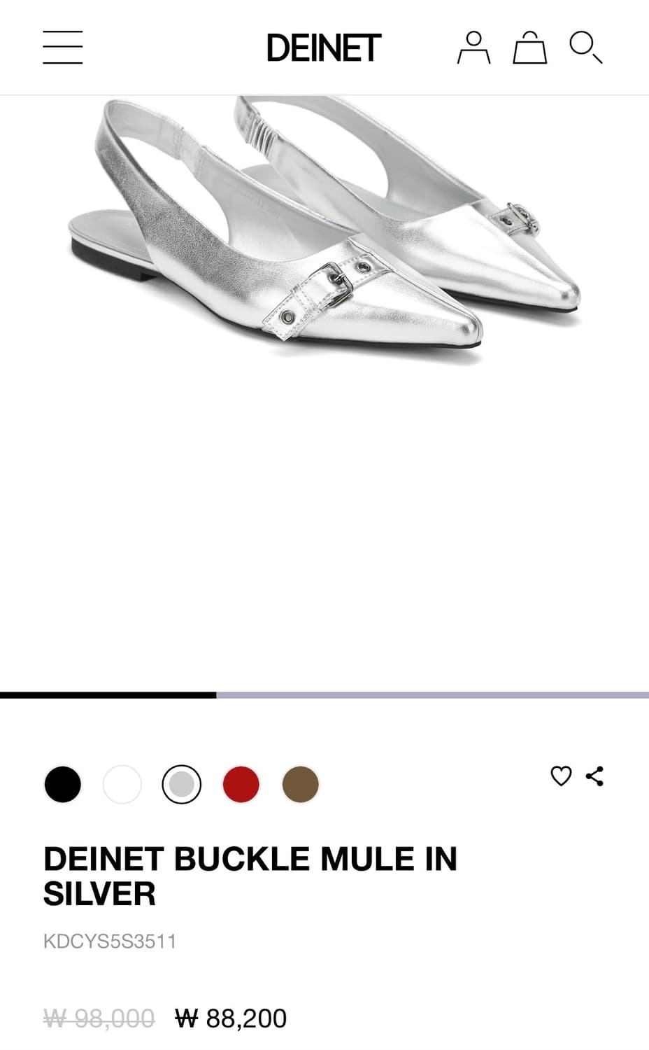 다이닛 버클 뮬 실버 상품이미지1