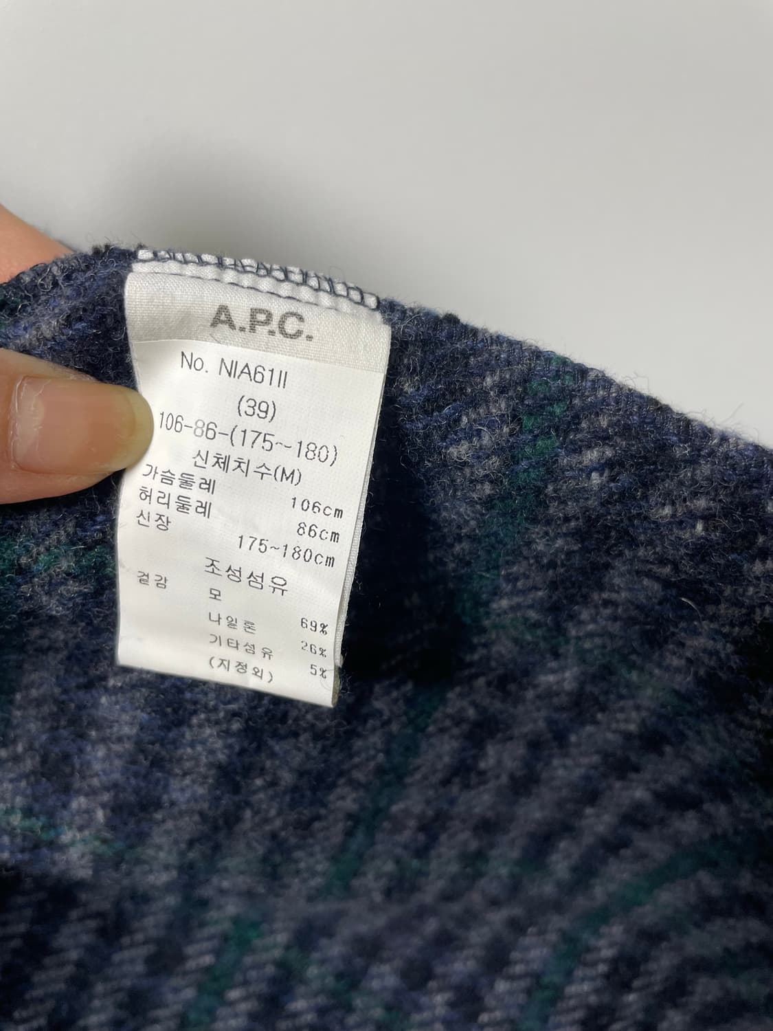 A.P.C. Trek 오버 체크 셔츠 M 다크 네이비 상품이미지7