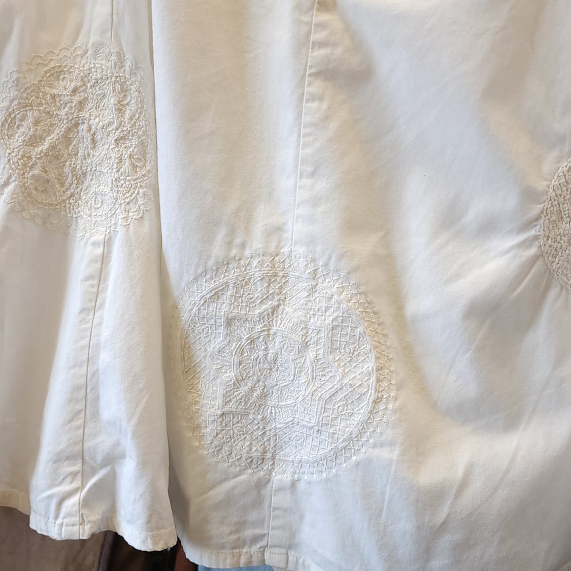 90s 빈티지 스커트 유럽  화이트 스커트 자수 스커트 상품이미지6