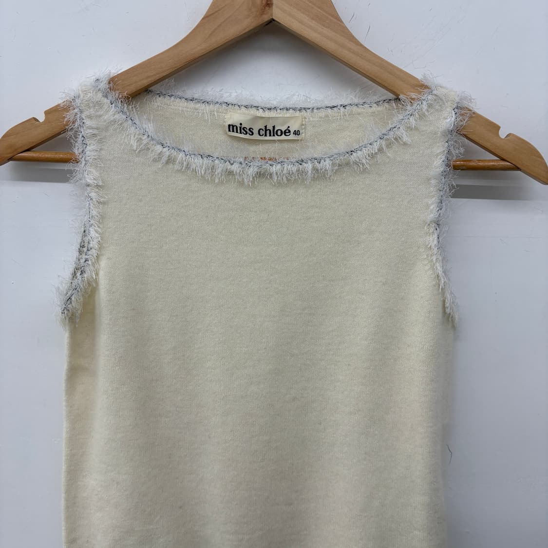 Miss Chloe 털 트리밍 니트 탑 여성 XS 상품이미지2