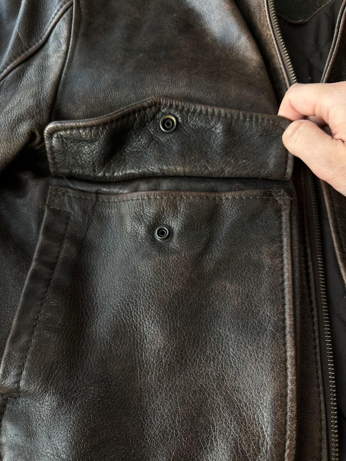 80s A2 John Ashford 레더 자켓 L 상품이미지7
