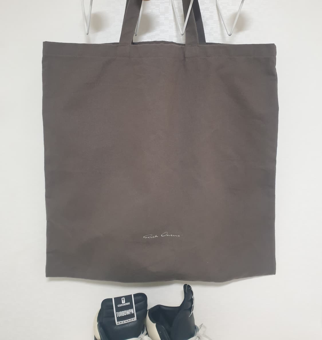 릭오웬스 메인라인 화이트 로고 58 x 58 캔버스 더스트백 토트백 L 상품이미지2