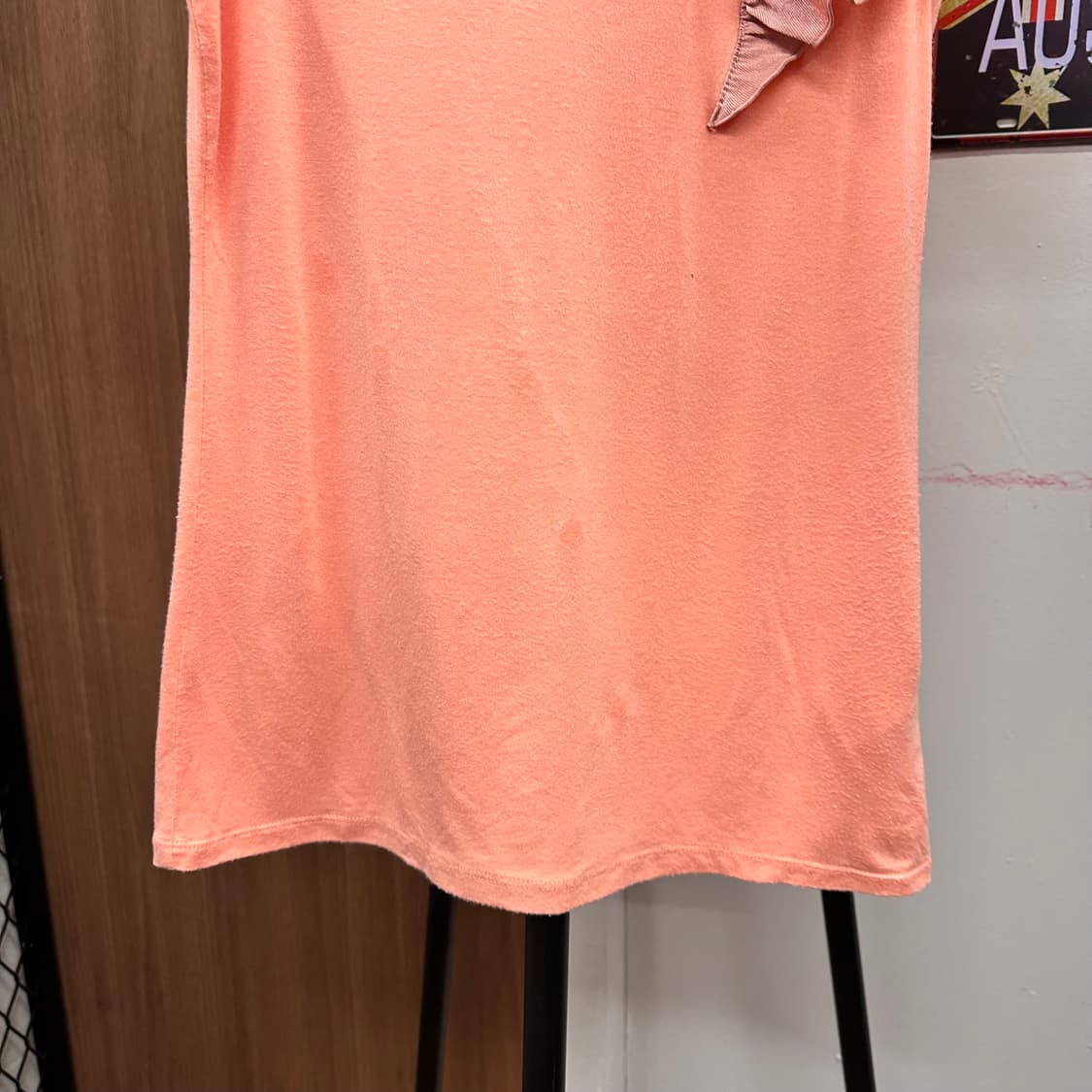 Coral Frill Detail Cotton T-Shirt Top 상품이미지5