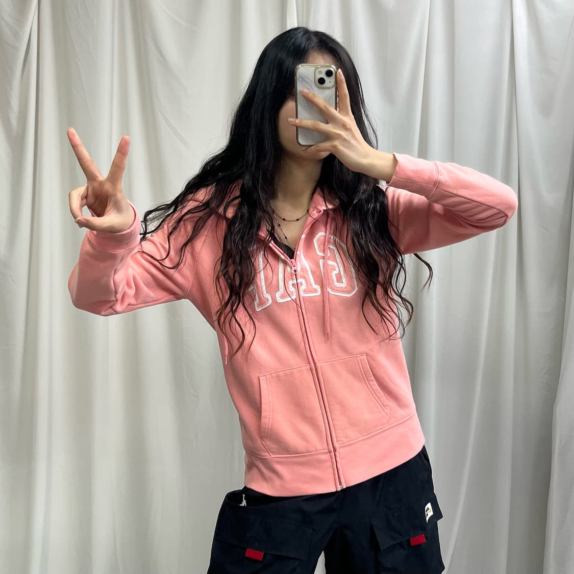 GAP milky pink hood zip-up 상품이미지2