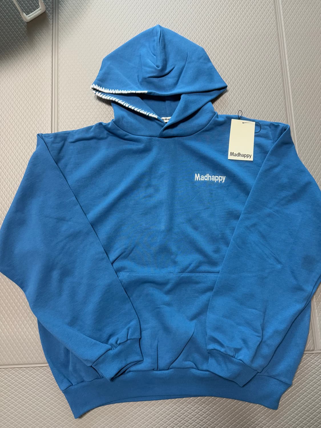 (L) 매드해피 초판 시그니처 후드 블루  상품이미지1