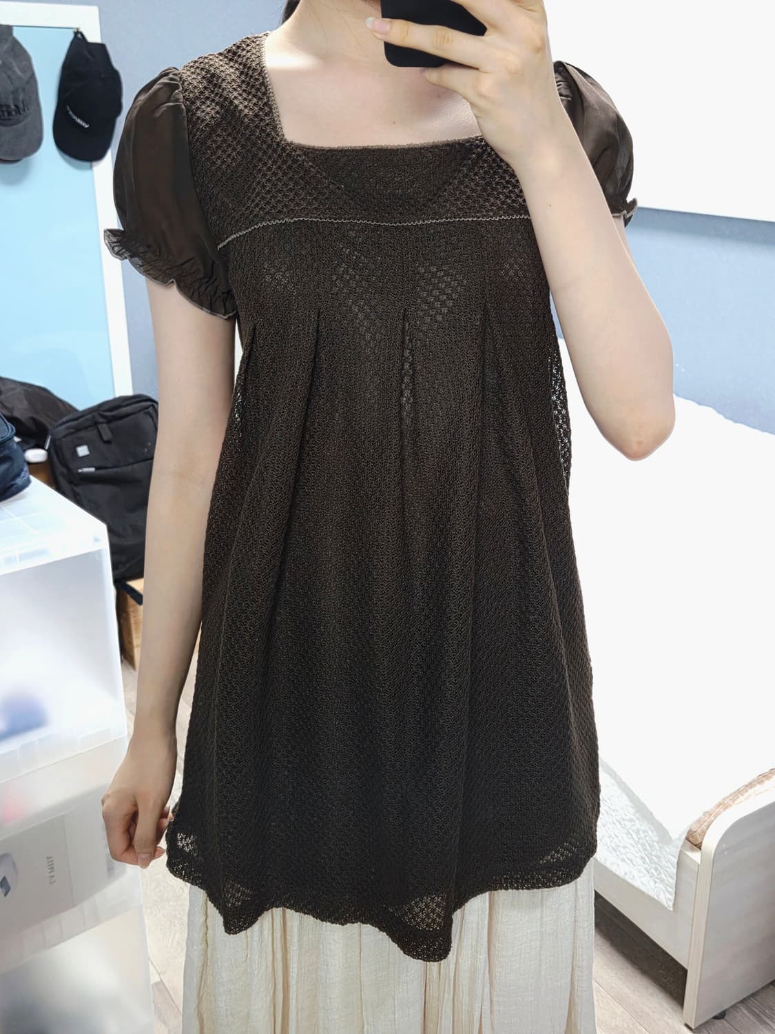 CLASSA 엠파이어 미니 원피스 브라운 상품이미지1