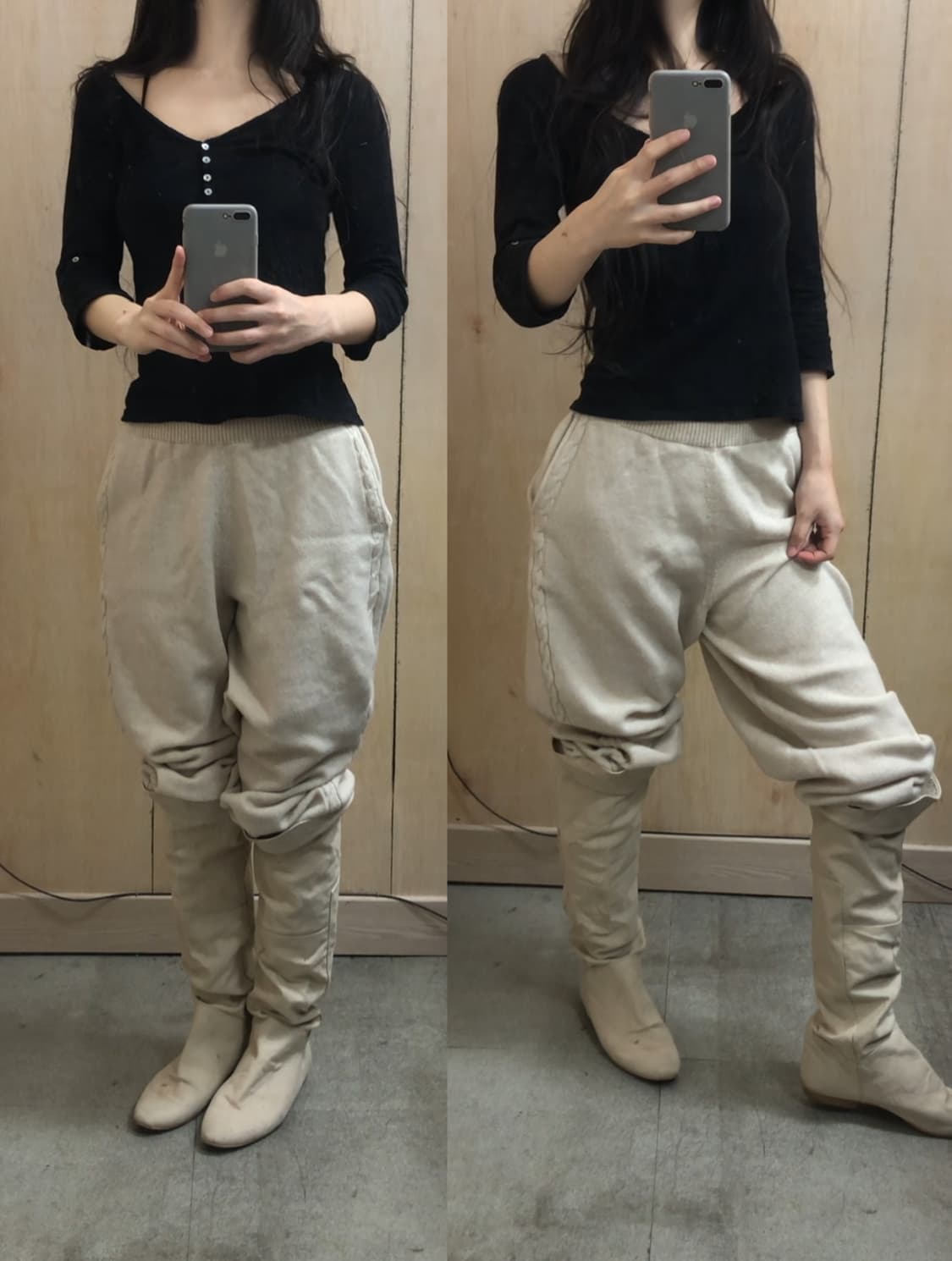 [직수입] 빈티지 90s 캔버스 니하이부츠 상품이미지4