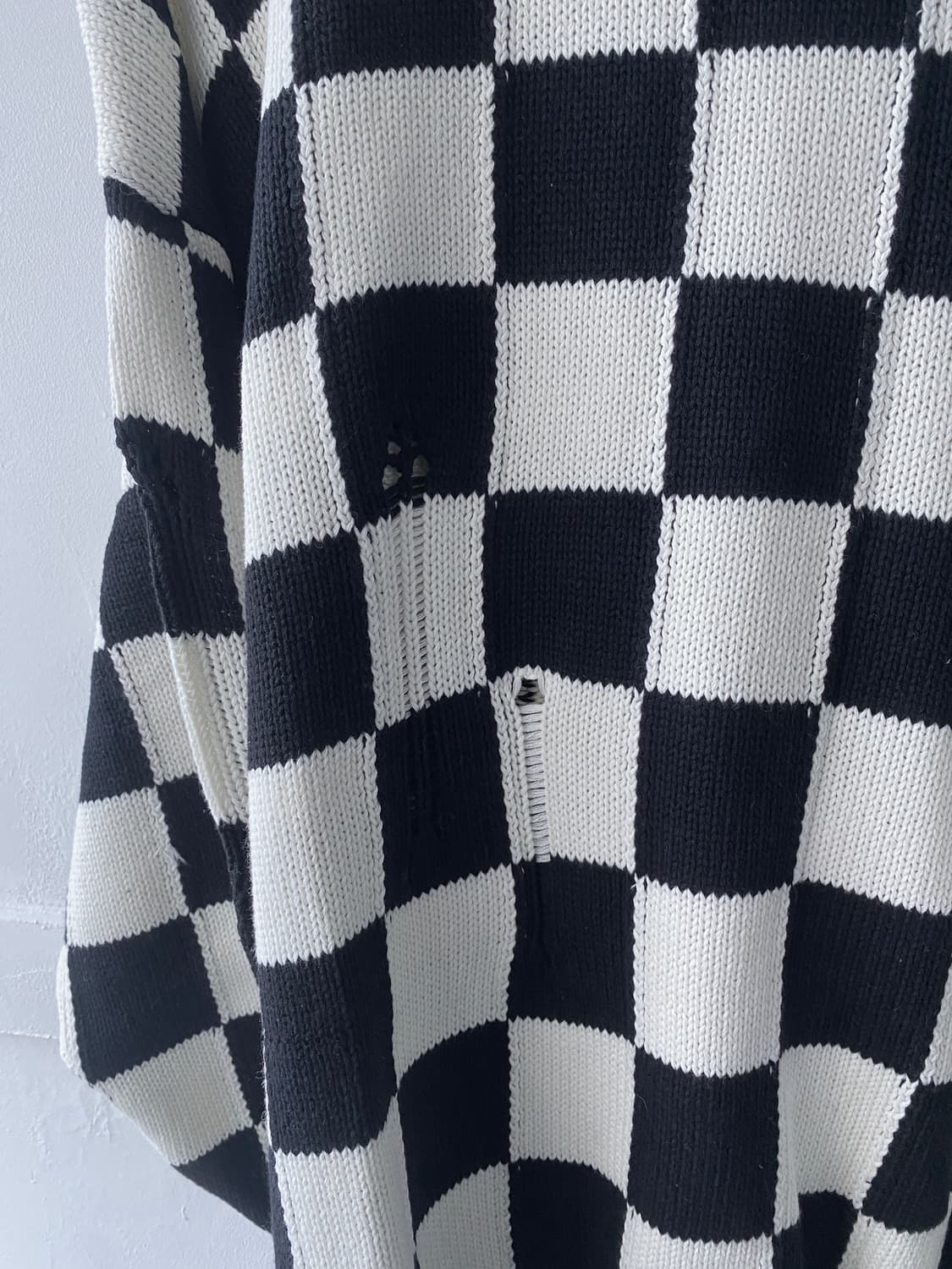[R13] 체커보드 오버사이즈 니트 상품이미지3