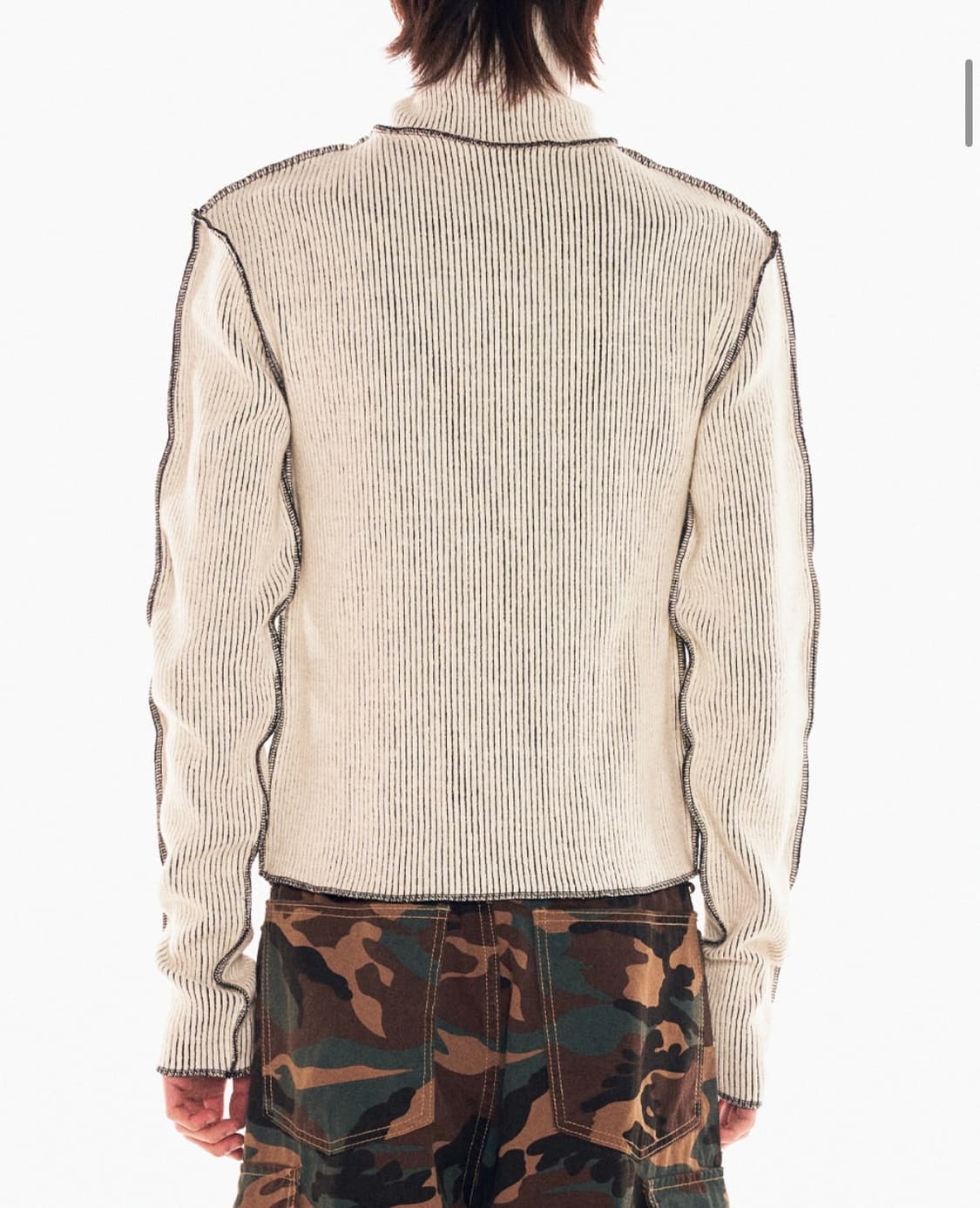 Lecyto RIBBED PRINT KNIT ZIP UP 상품이미지2