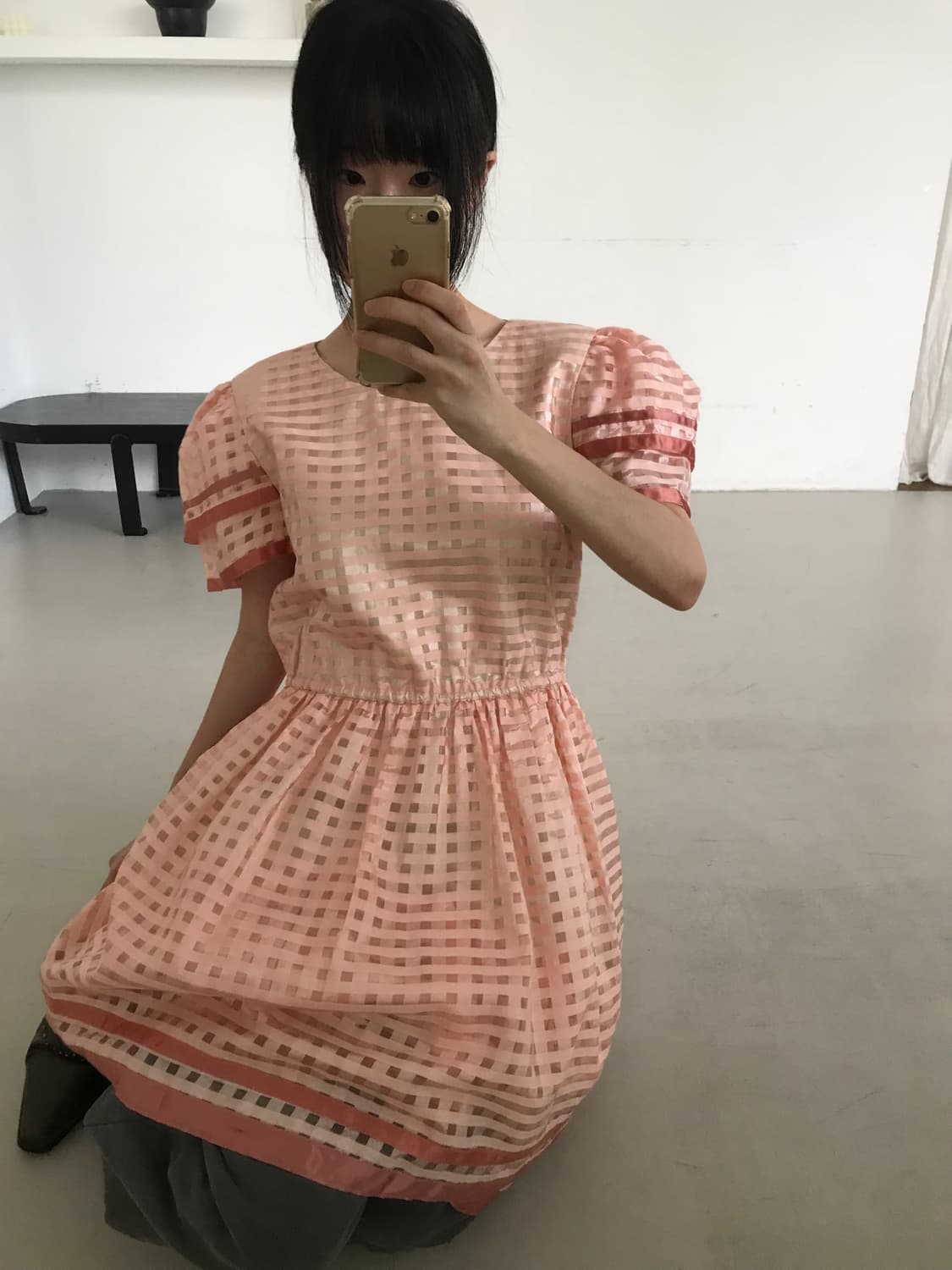 vintage pink pattern one-piece 상품이미지2
