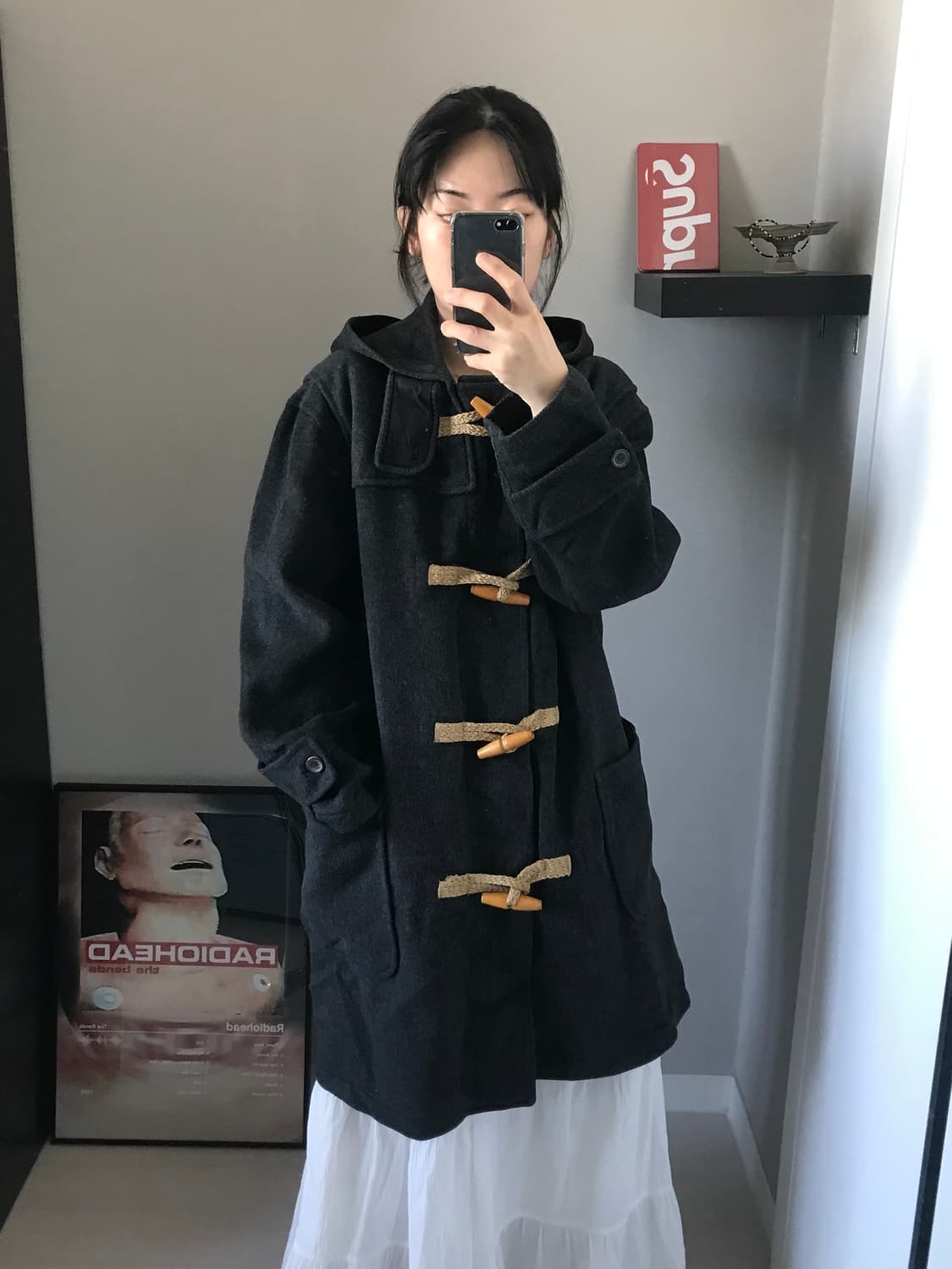 폴로 랄프로렌 00년대 올드스쿨 차콜 떡볶이 롱코트 상품이미지3