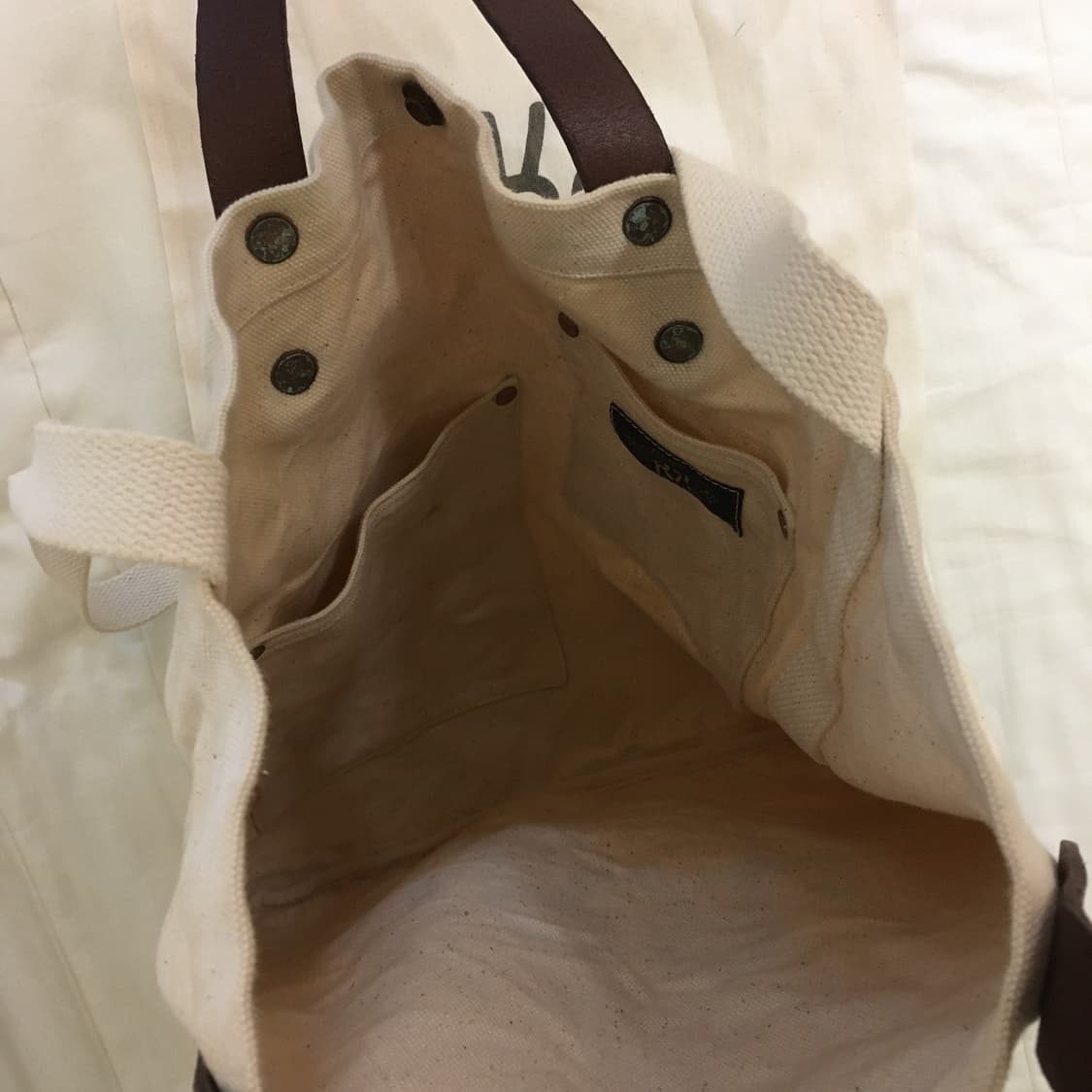 RRL 캔버스 로고 토트백 아이보리 가방 상품이미지5