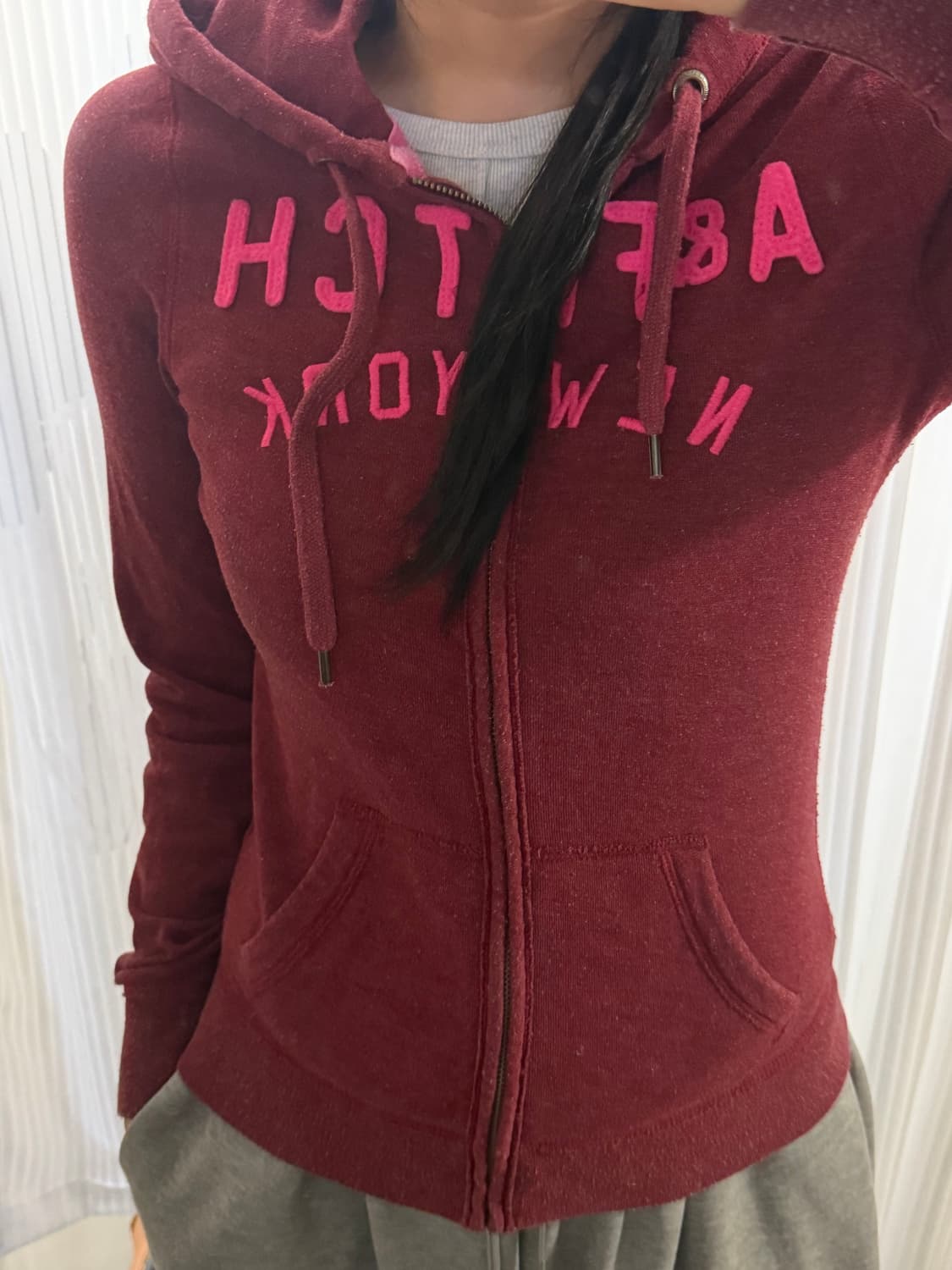 아베크롬비 레드 후드집업 S 상품이미지1