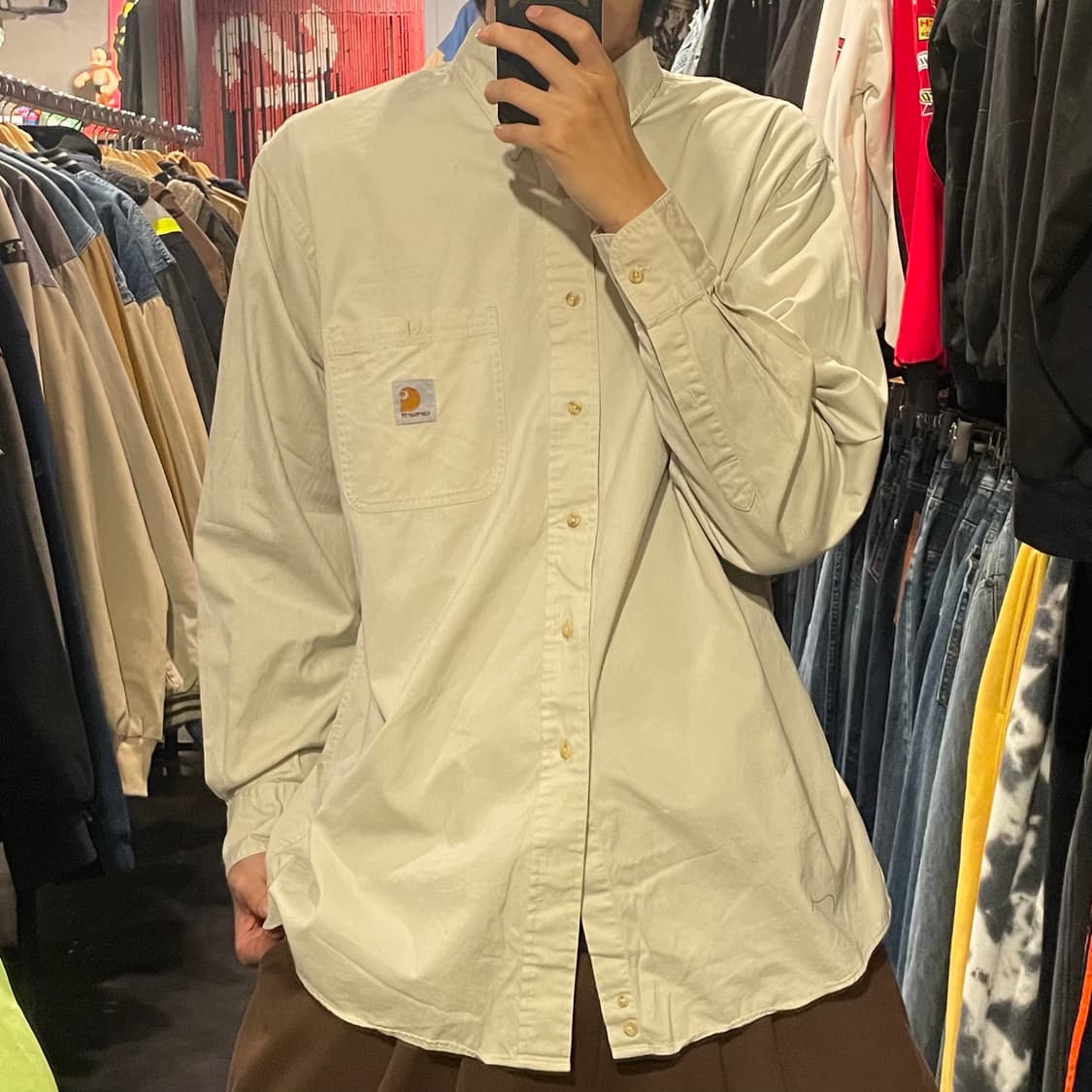 [IM] carhartt 칼하트 크림 긴팔셔츠 상품이미지2