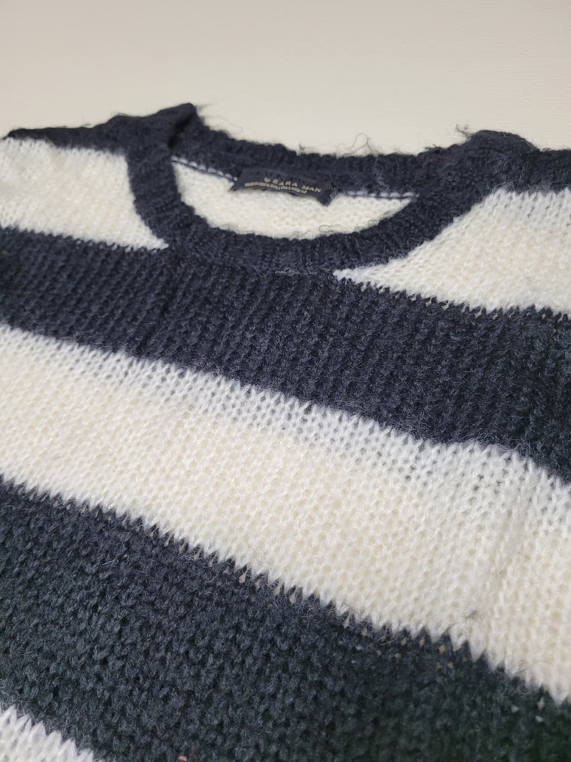 자라맨 ZARAMAN black tag 스트라이프 니트 100 블랙 상품이미지6