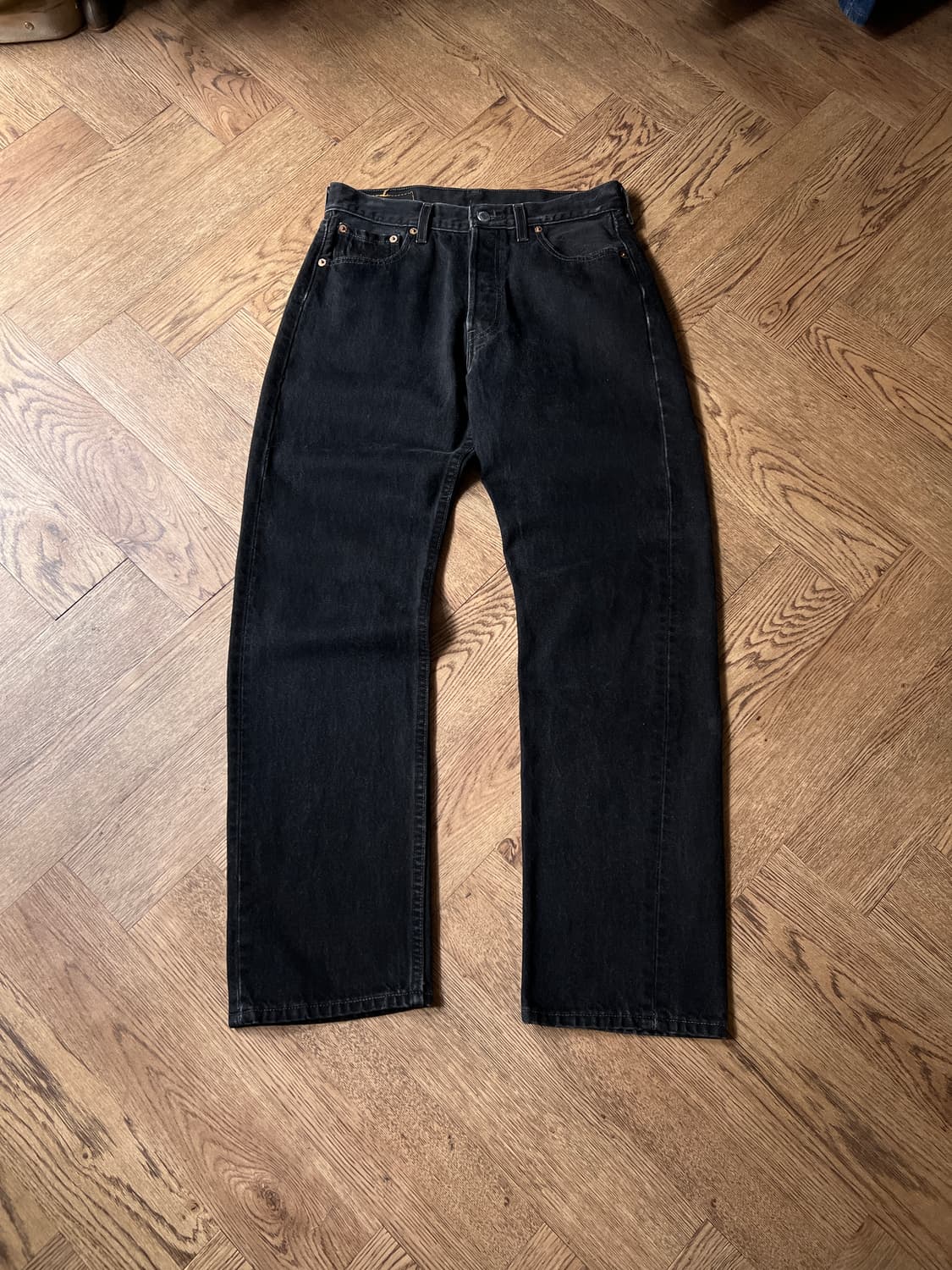 [30]90's 리바이스 501 USA Made 흑청 데님 팬츠 S16 상품이미지2