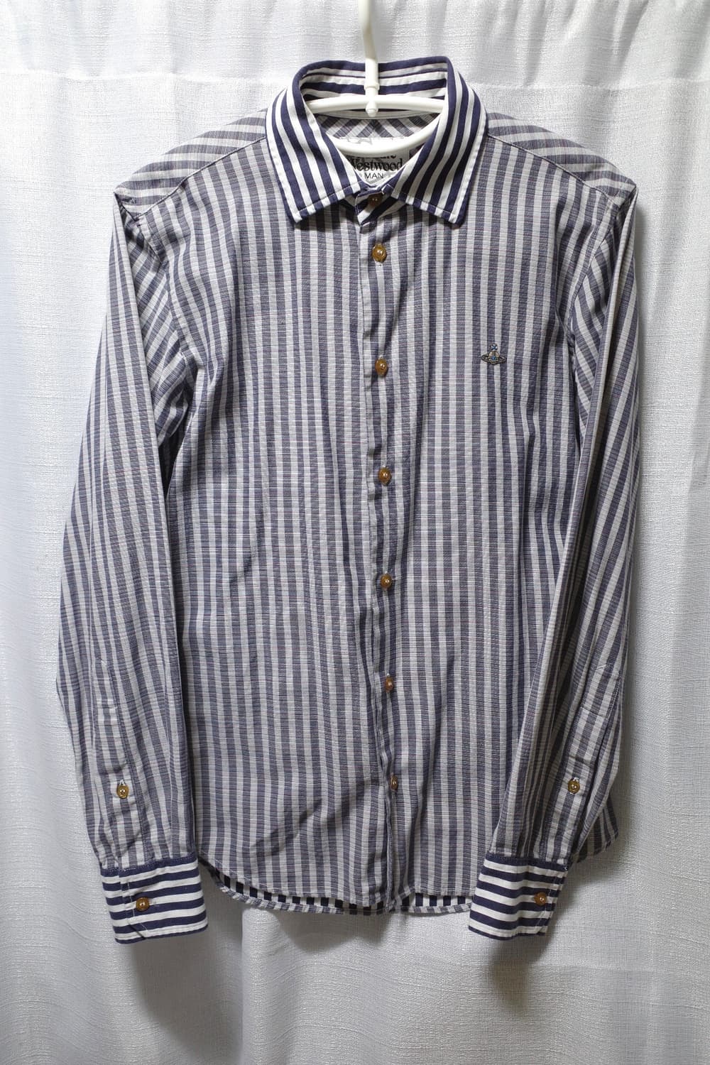 비비안웨스트우드 맨 네이비 스트라이프 셔츠 상품이미지1
