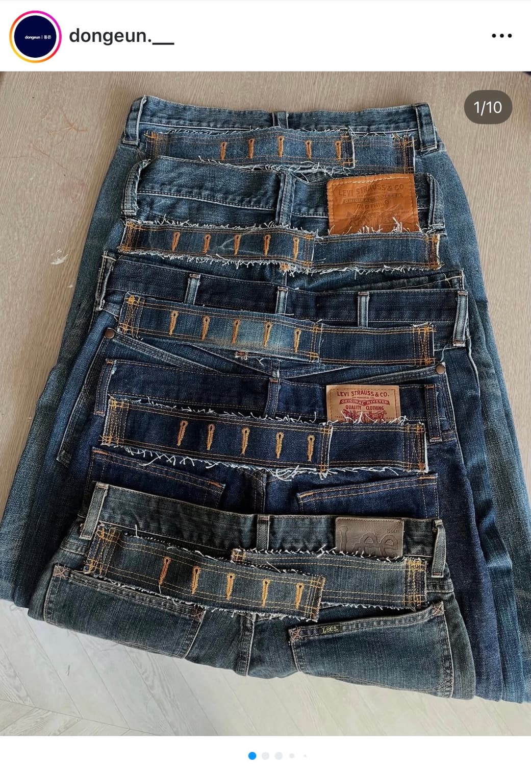 동은 마츠리 리메이크프로젝트 벨트버클 LEE 데님팬츠 상품이미지1