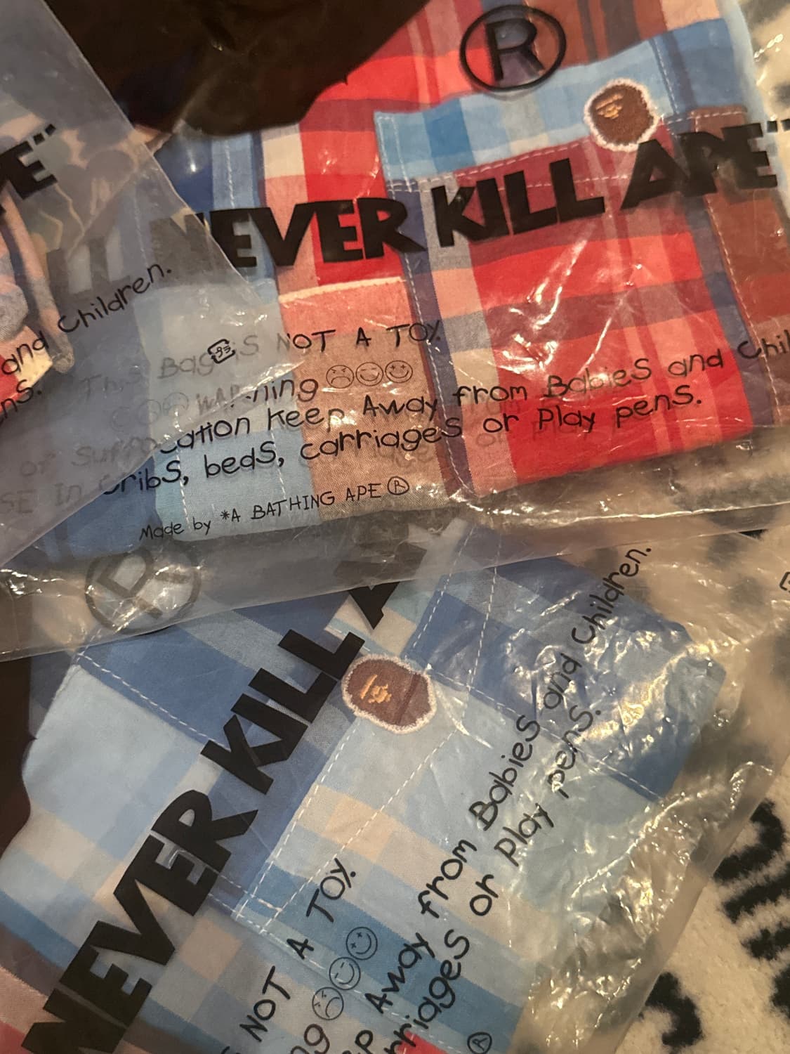 2015 BAPE 베이프 마드라스 체크 패치워크 셔츠 상품이미지5