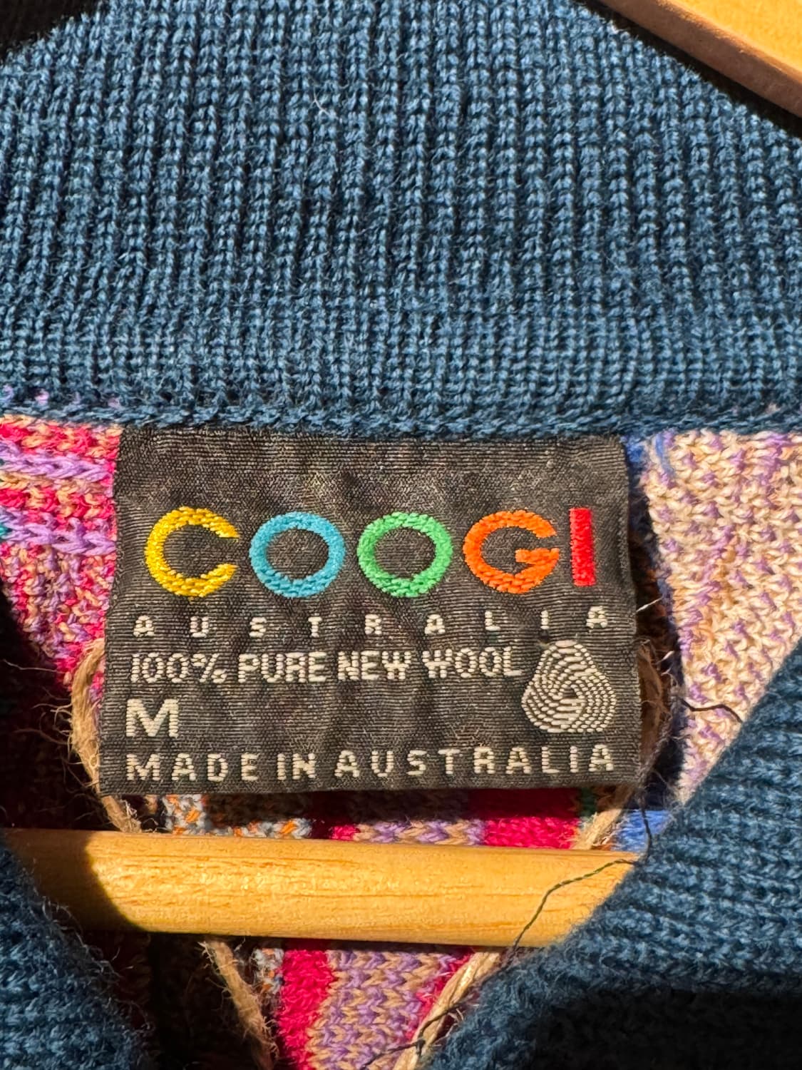 쿠지 입체 케이블 카라 니트 빈티지 멀티 컬러 그런지 스웨터 XL 상품이미지5