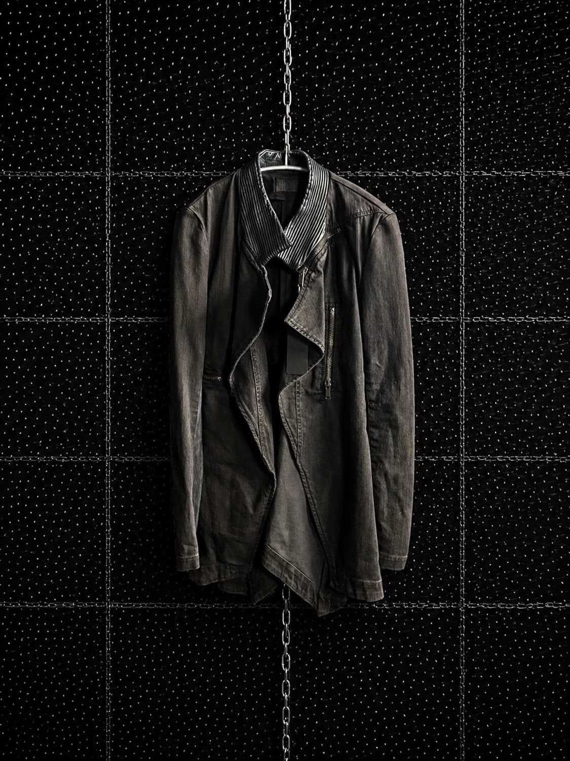 디젤 하이넥 레이어드 데님 롱 자켓 상품이미지2