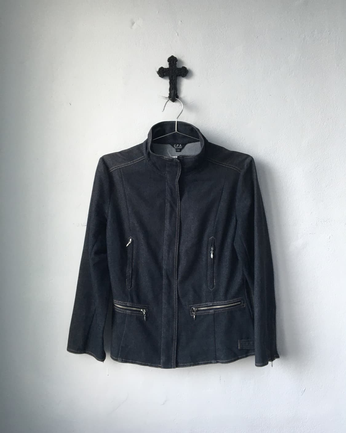 High neck denim zip up jacket 상품이미지2