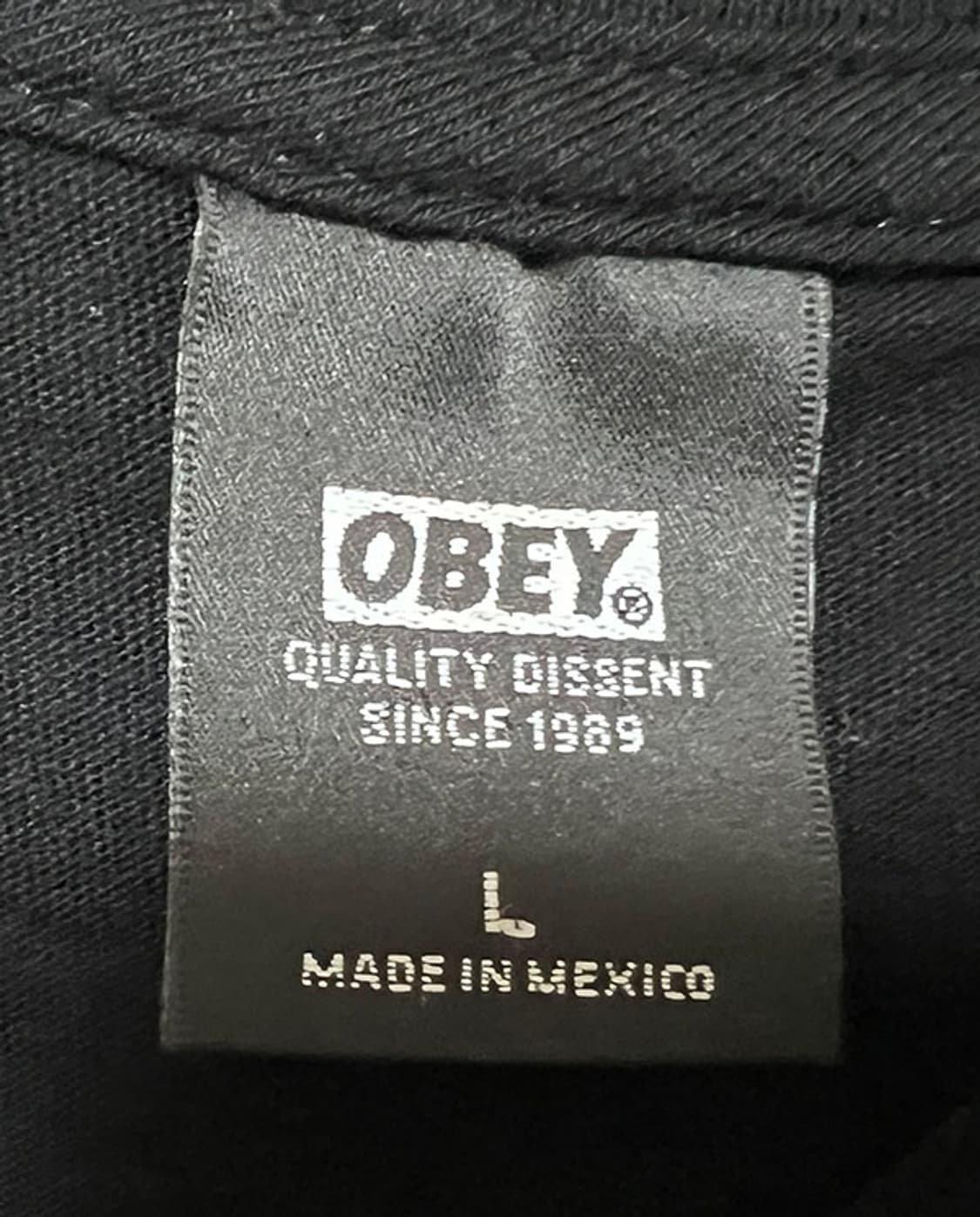 OBEY 오베이 여자 반팔티셔츠 블랙 새상품 크롭 스트릿 L 100 77 상품이미지3