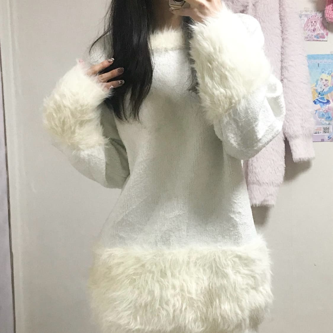 빈티지 화이트 퍼 달천깔 원피스 히메갸루 로걀 라떼 페어리 오네갸루 고딕 상품이미지1