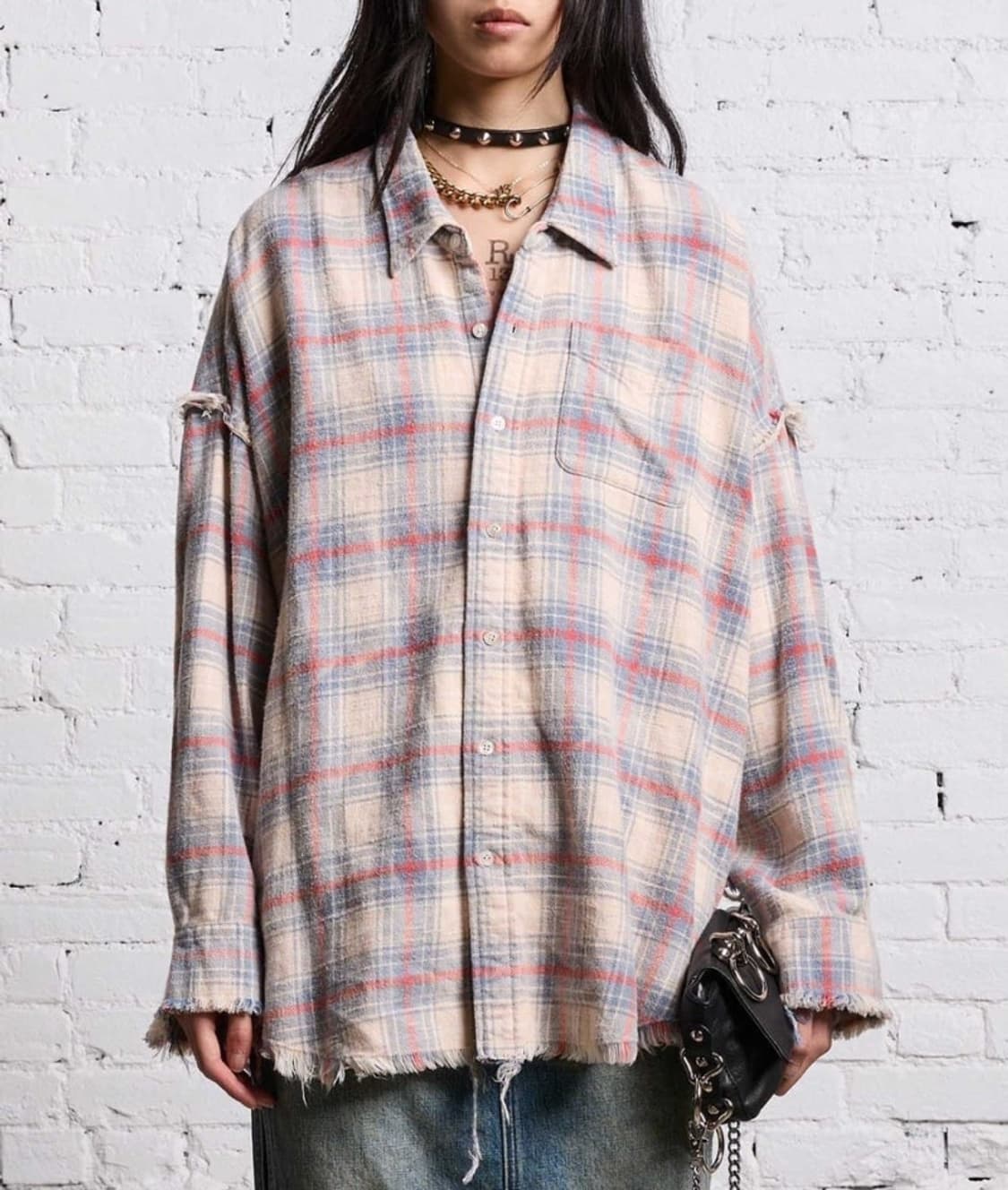 R13 shredded seam drop neck shirts 상품이미지5