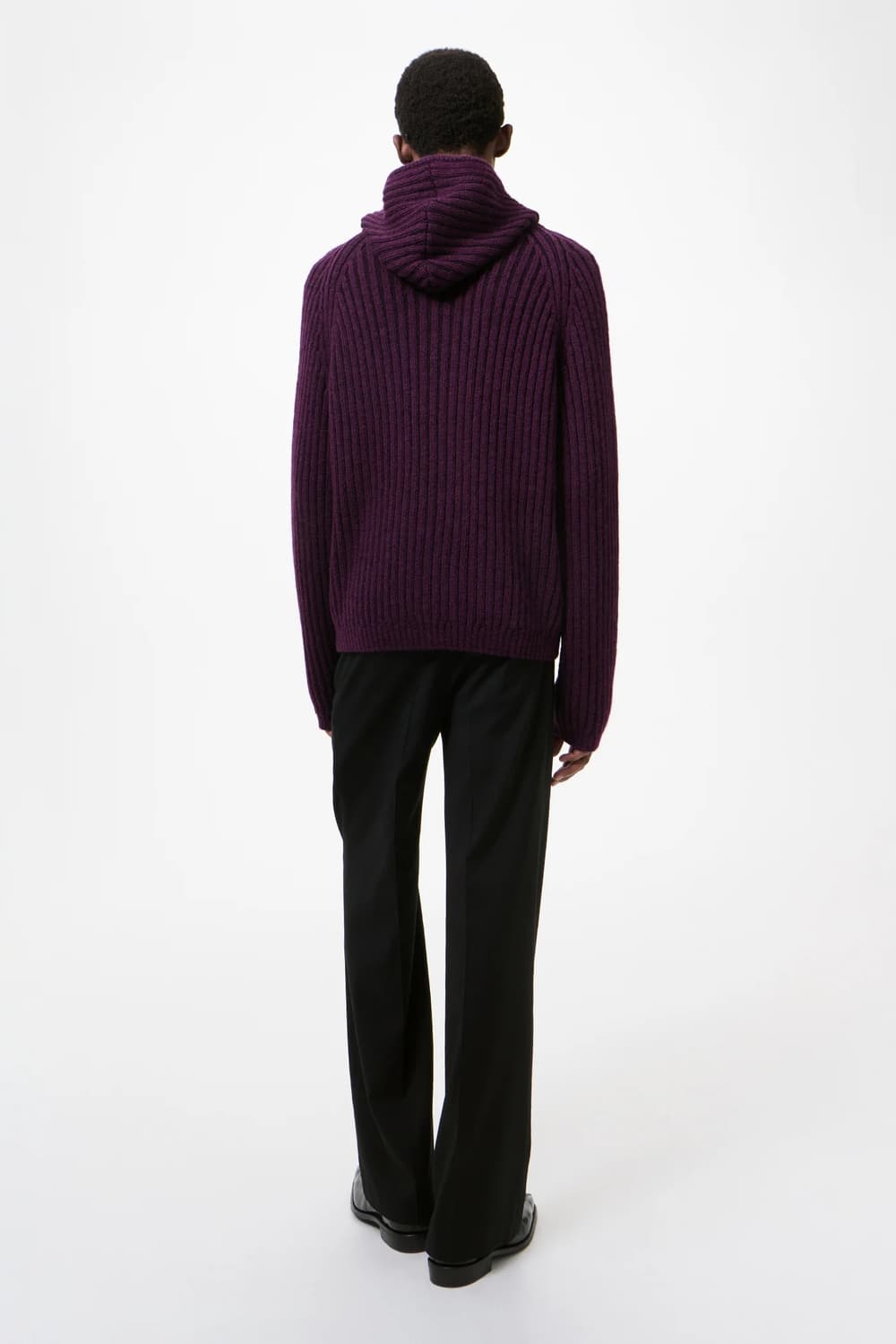 [46,48,50,52]아워레가시 26ss 레벨 니트 후드집업/퍼플 상품이미지5