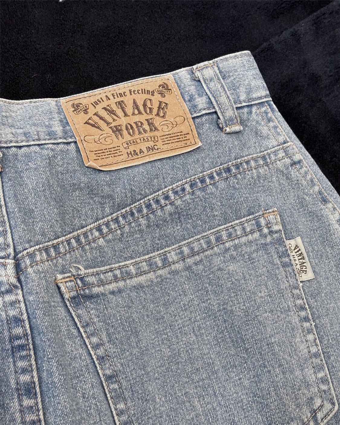 일본 빈티지워크 데님 롱스커트 상품이미지6