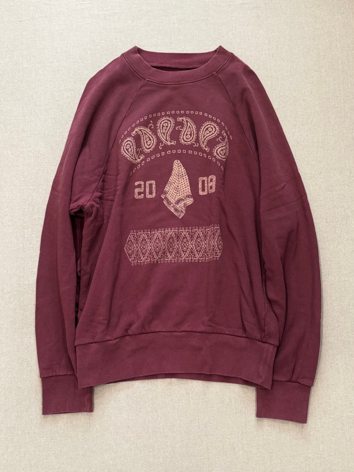 캐피탈 20aw 페이즐리 워시드 보르도 스웻셔츠 상품이미지1