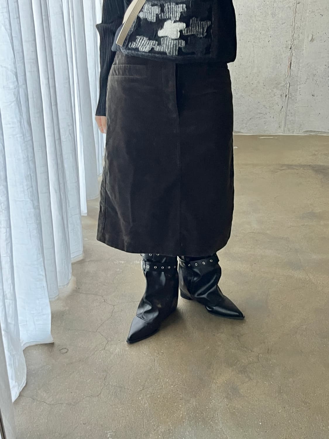 MHLmargarethowell 마가렛호웰 코듀로이 스커트 다크그린 상품이미지10