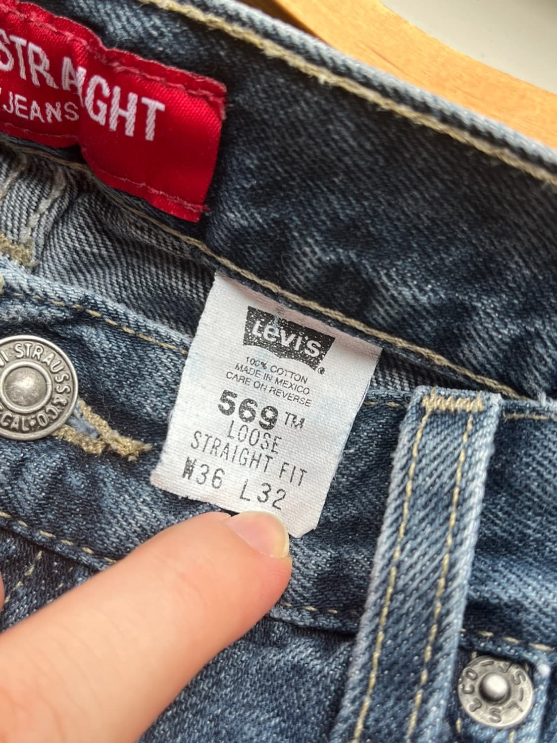 Vintage Levis 569 red font (36x32) 다크그레이 상품이미지5