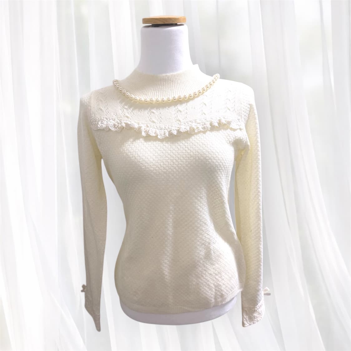 리즈멜로 비즈 레이스 니트 상품이미지1