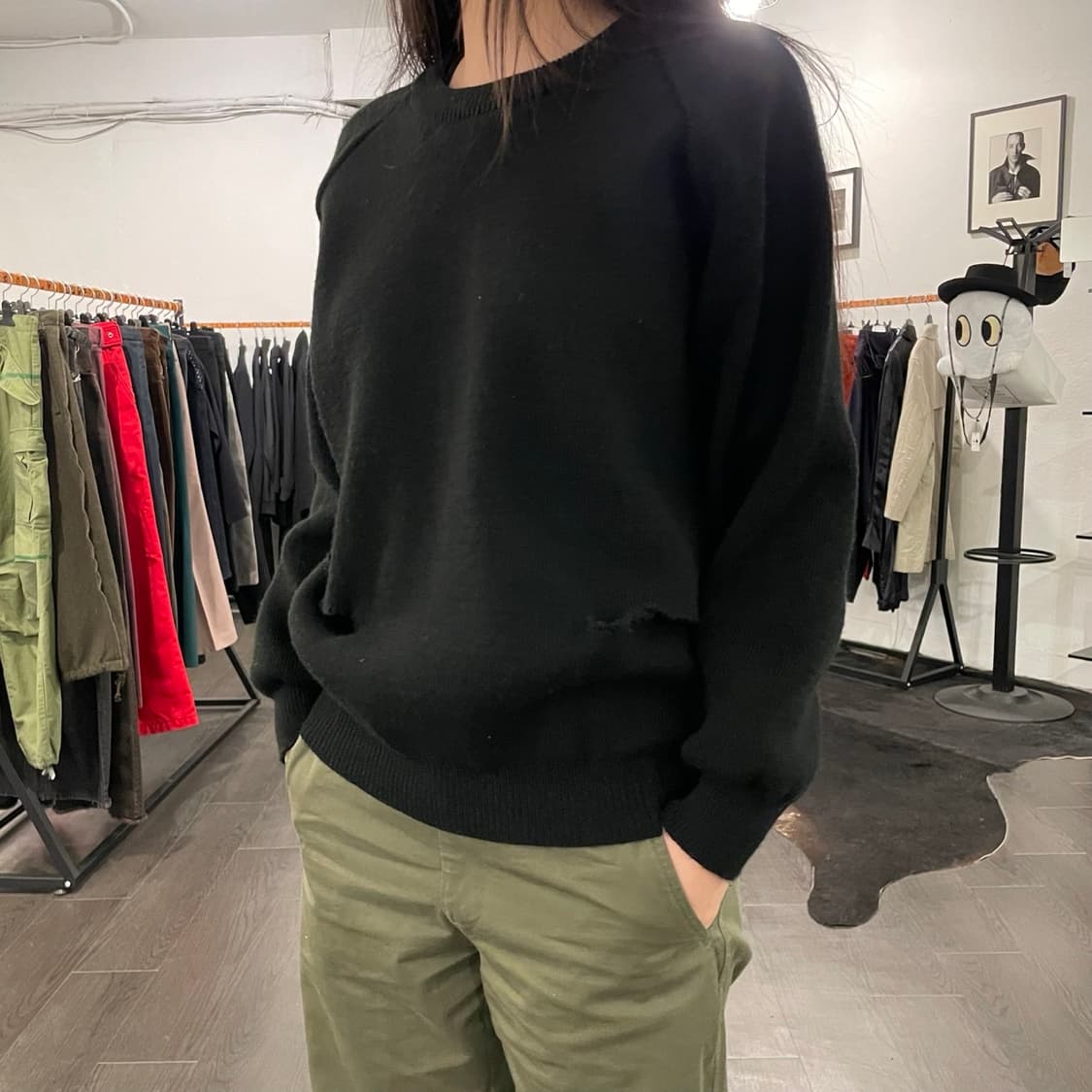 꼼데가르송 블랙 컷아웃 니트 상품이미지4