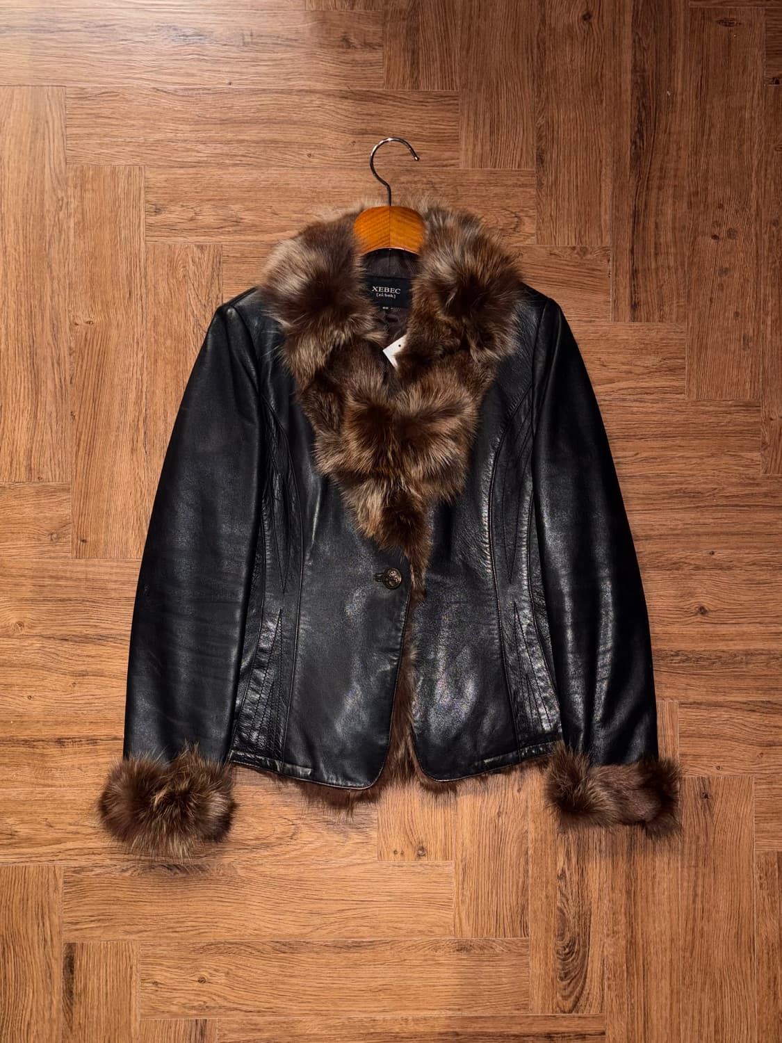 빈티지 퍼 트리밍 레더자켓 상품이미지4