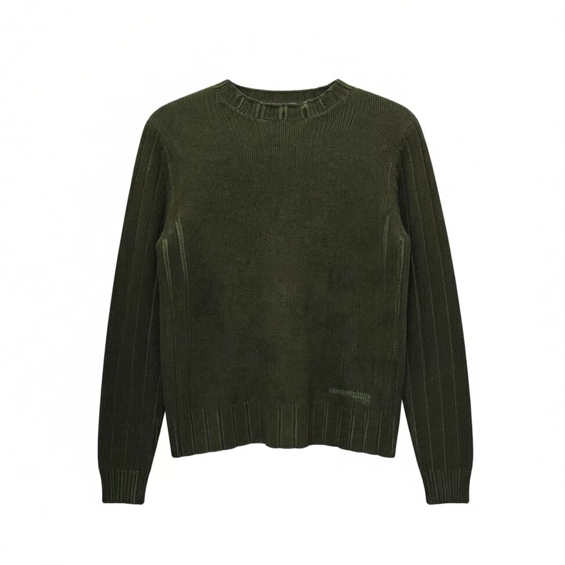 Calvin Klein 양면패턴 울니트 로고자수 골지 배색 디테일 그린 상품이미지1