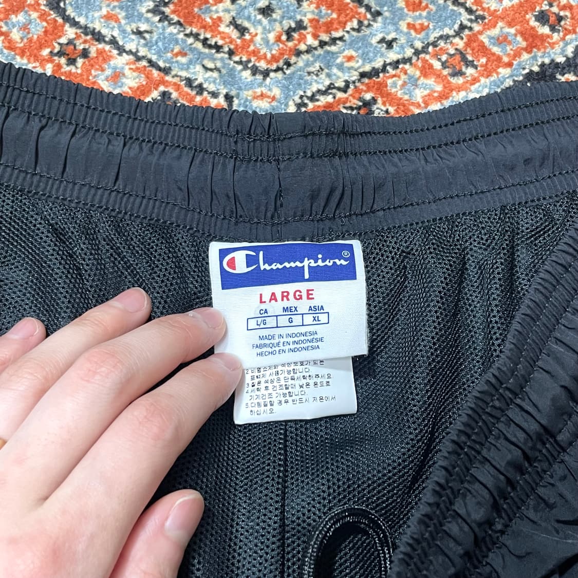 챔피온 블랙 4부 바스락 트레이닝 반바지 남성L 상품이미지3