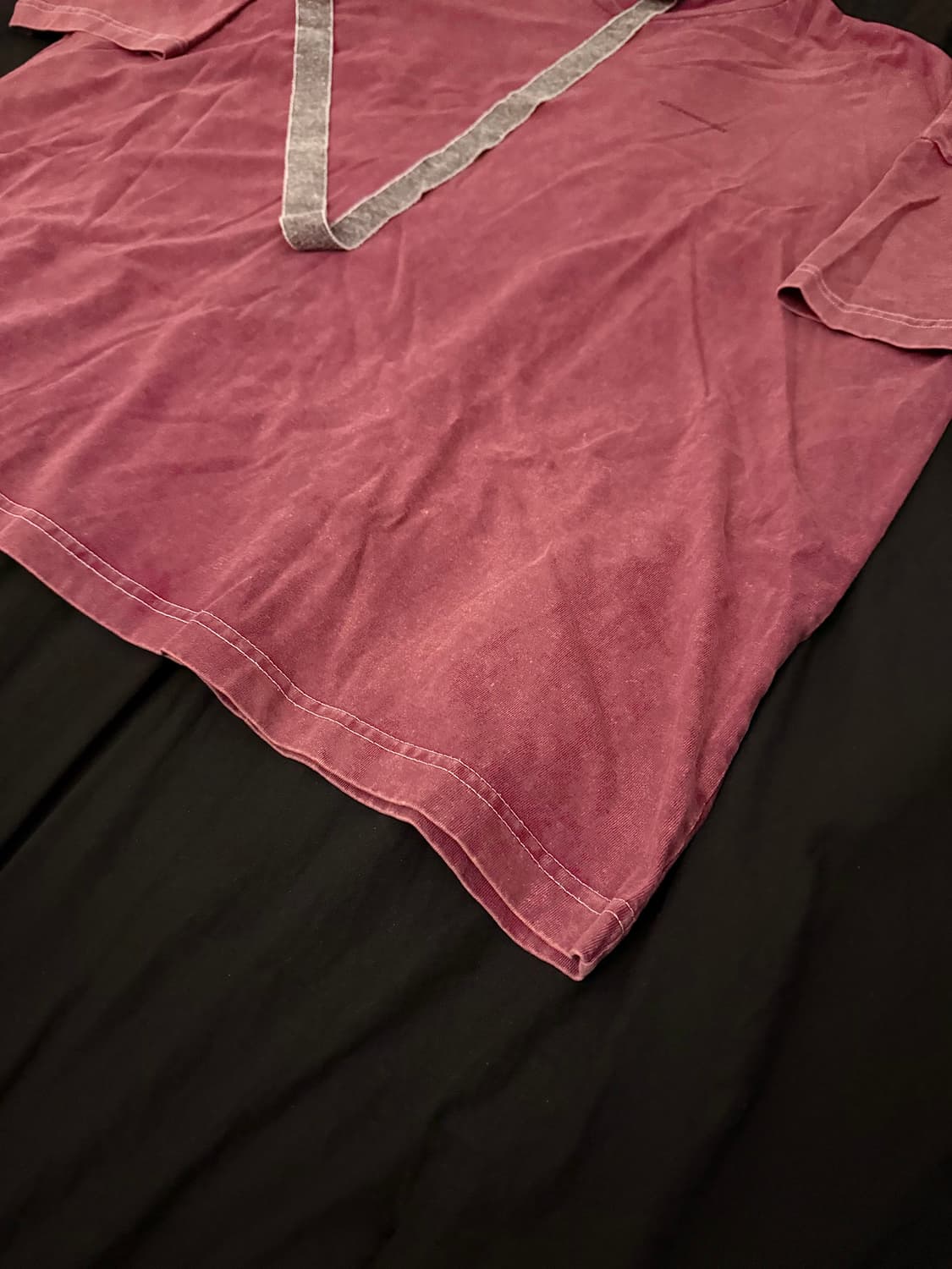 피마원 빈티지 반팔 티셔츠 버건디 상품이미지4