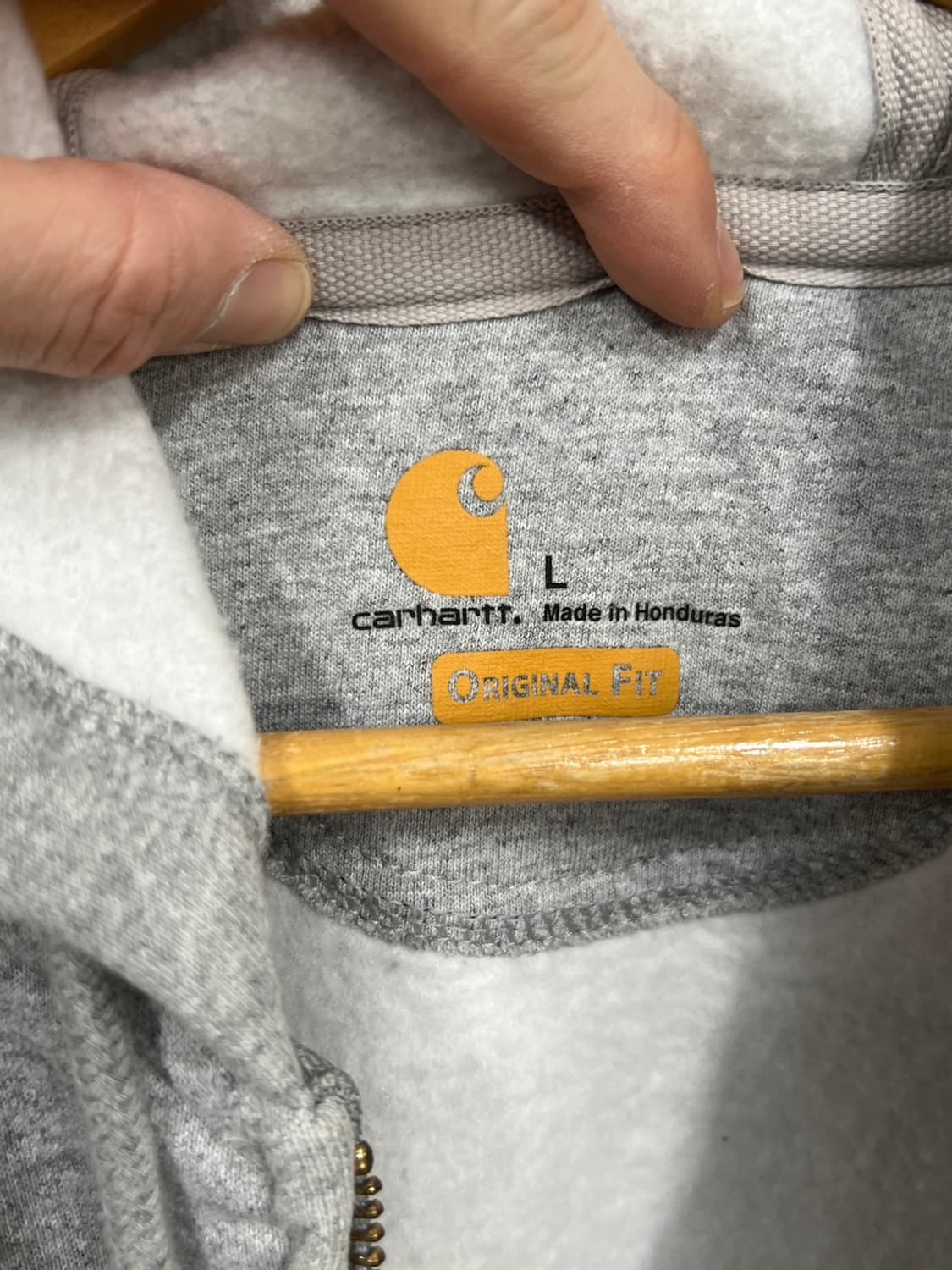 칼하트 오리지널핏 기모 그레이 풀 후드집업  상품이미지6