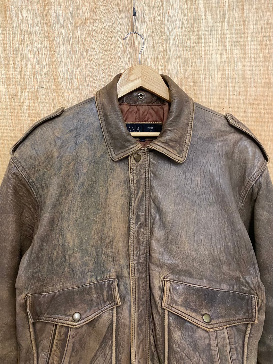 VTG hard faded G-1 leather jacket 상품이미지5