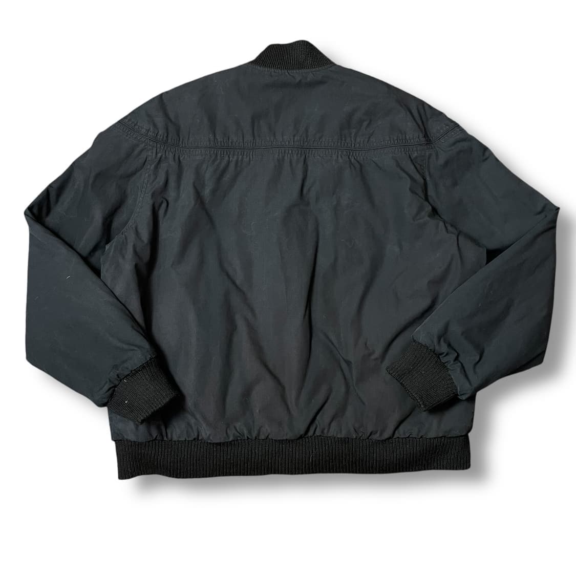 USA 블랙 폴리 코튼 헤비 봄버 자켓 점퍼 L 상품이미지2