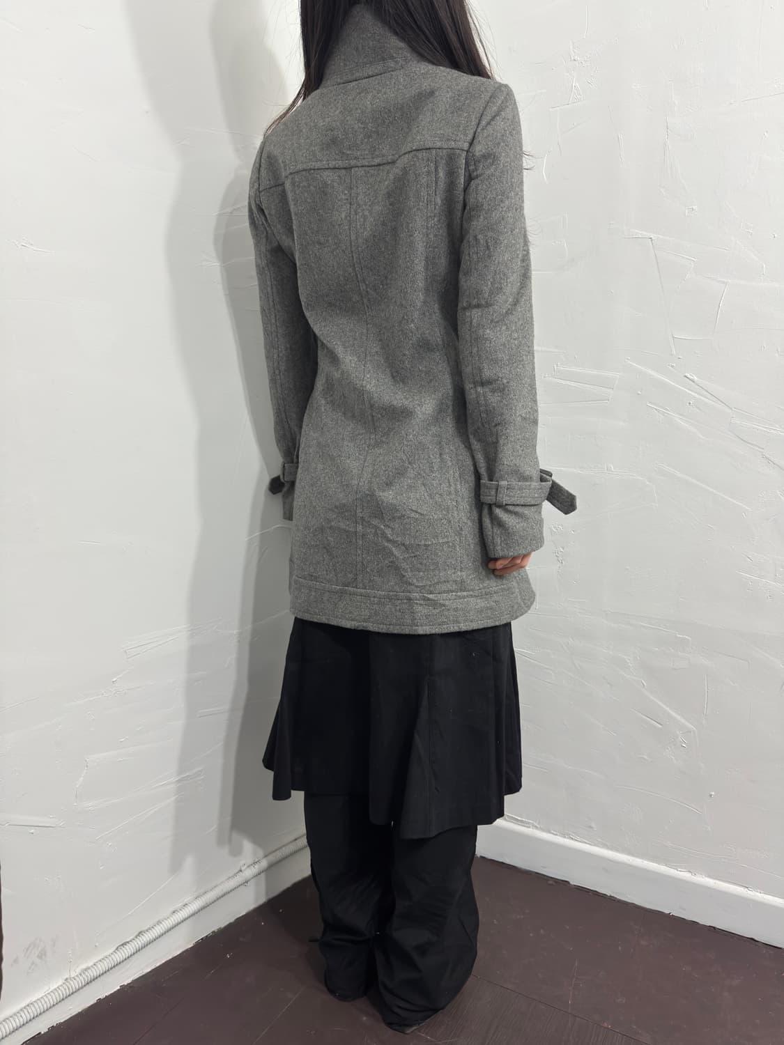gray button cashmere coat 상품이미지5