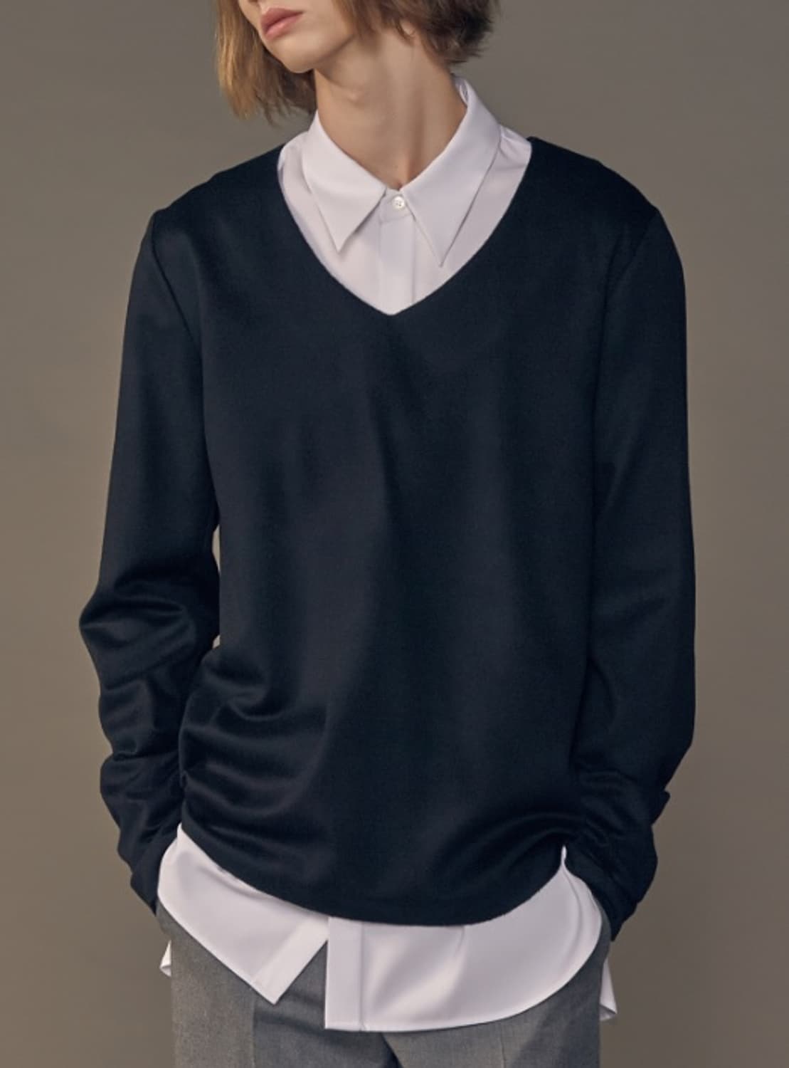 블랑드누아 마르쉐 울 브이넥 니트 블랙 1 사이즈 ( 100 ) 상품이미지1