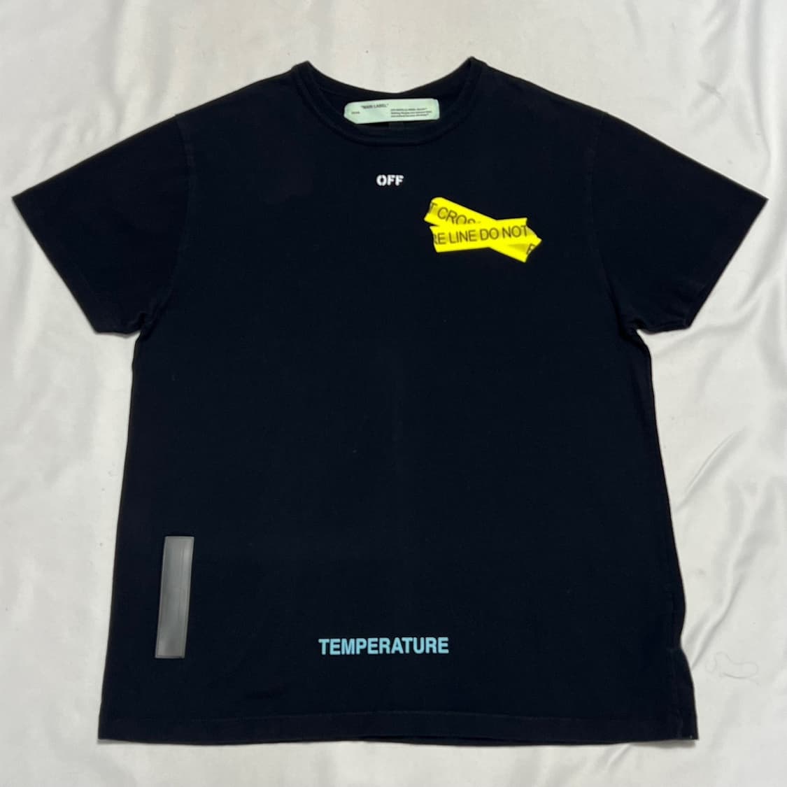 M 오프화이트 파이어 테이프 라운드넥 티셔츠 상품이미지3