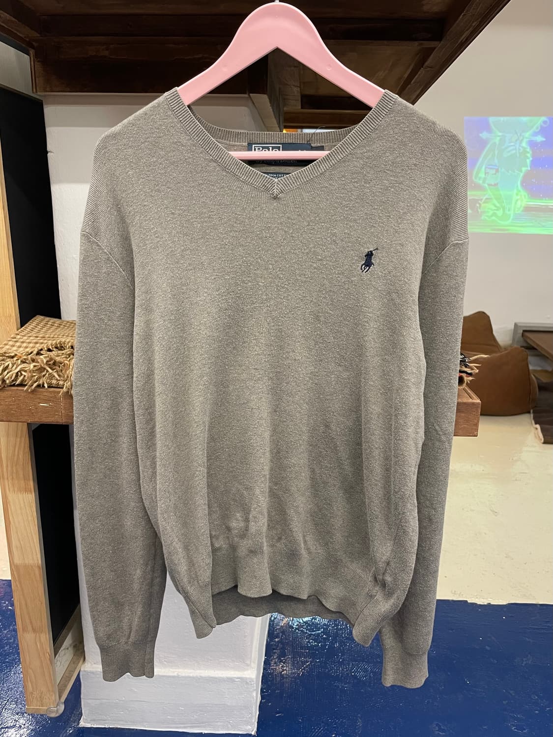 PRL 폴로 랄프로렌 피마코튼 브이넥 니트 상품이미지3