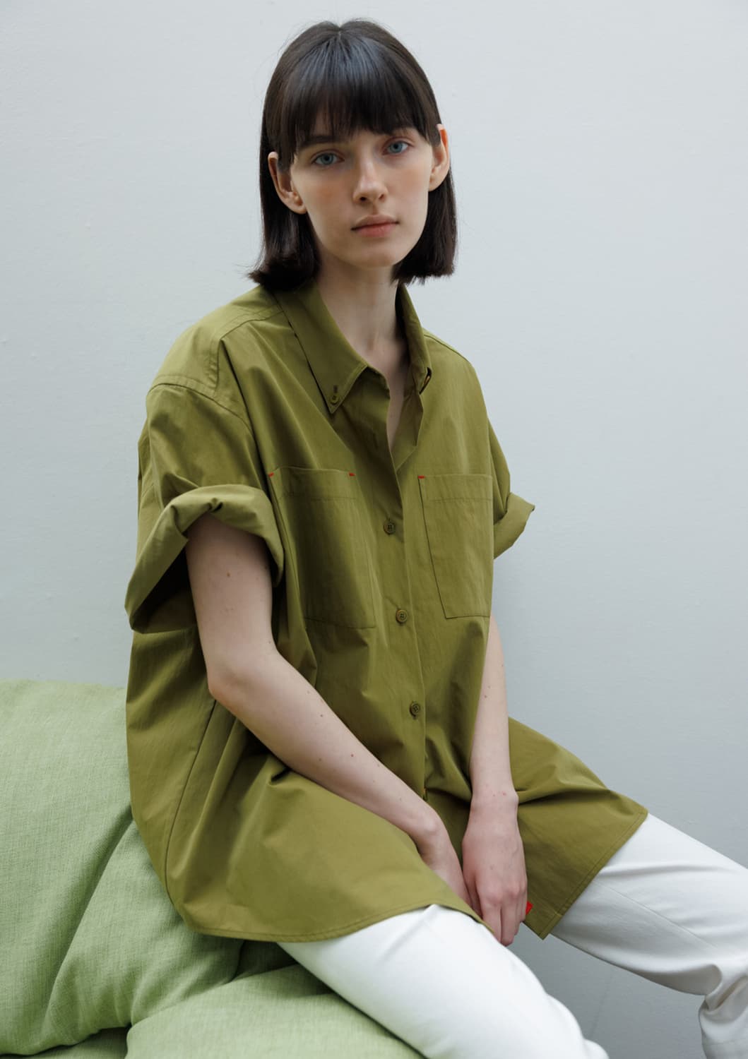 Como Half Shirt in Olive 상품이미지1